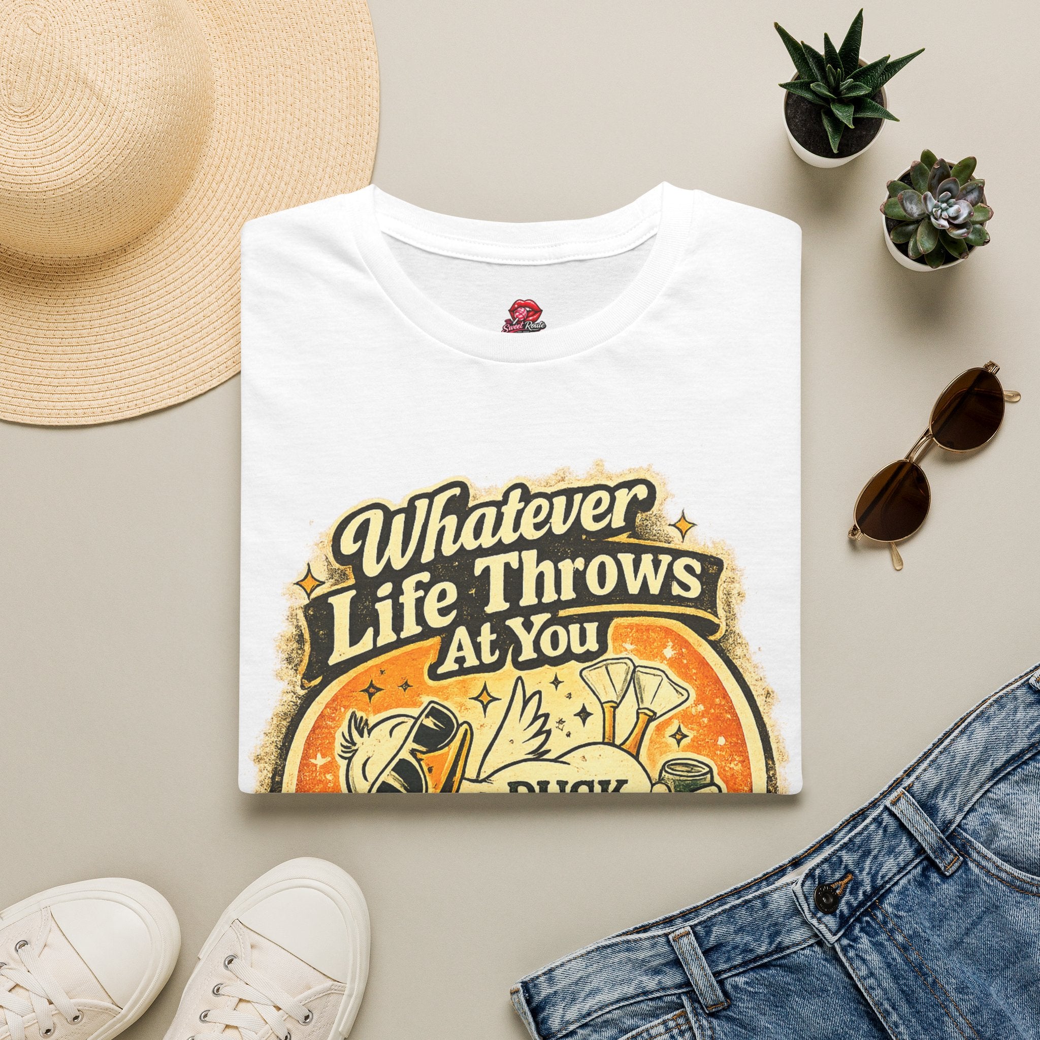 Whatever Life Throws At You, Duck Vintage Graphic Tee