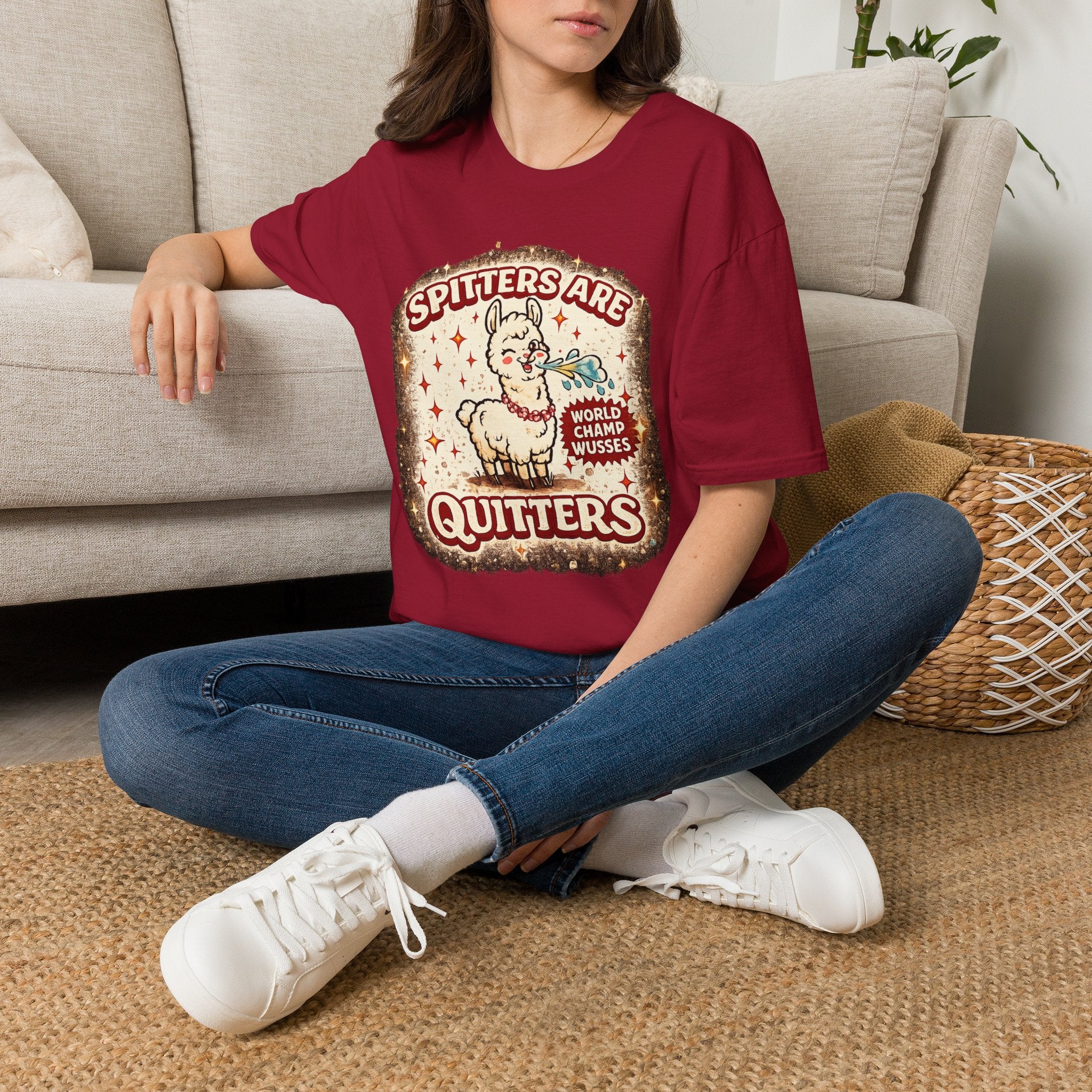 Spitters Are Quitters Funny Llama Graphic Tee