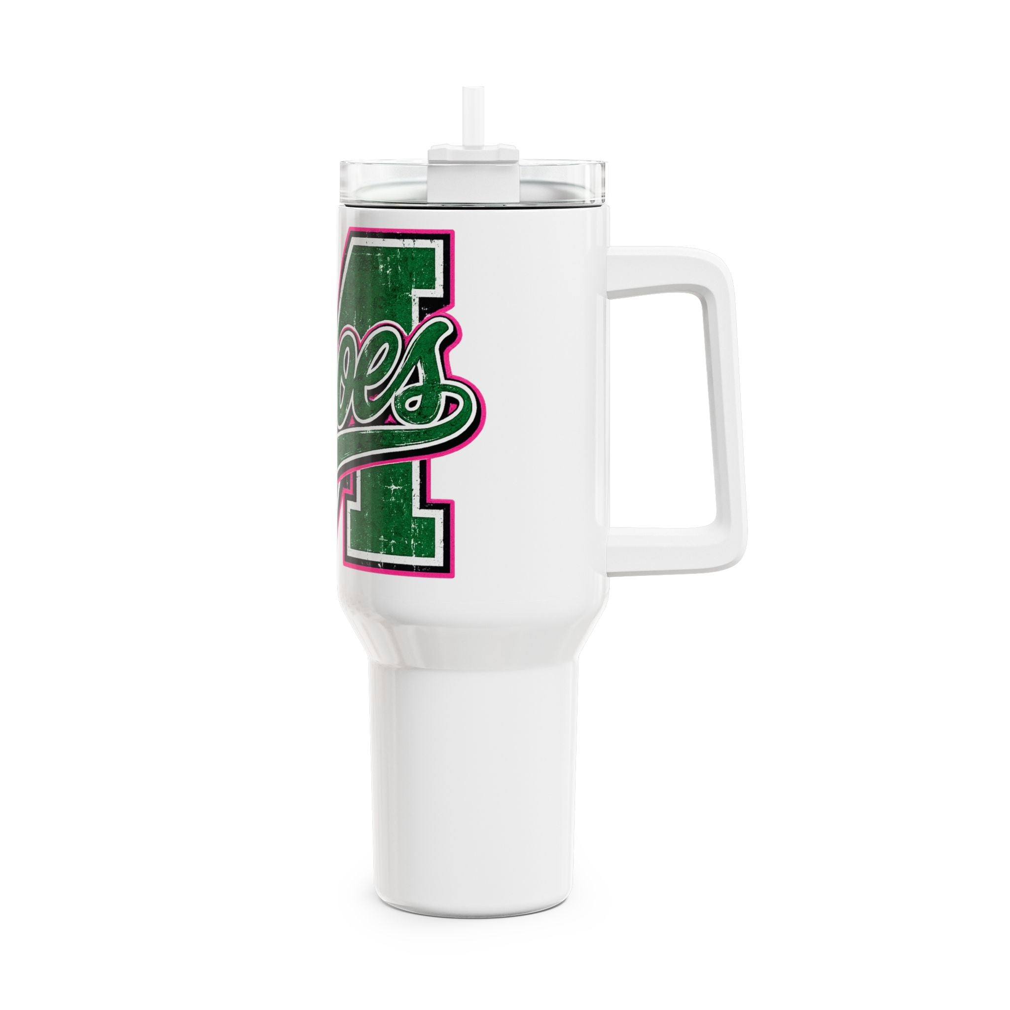 40oz Stainless Green Varsity Loboes Design, Insulated Tumbler