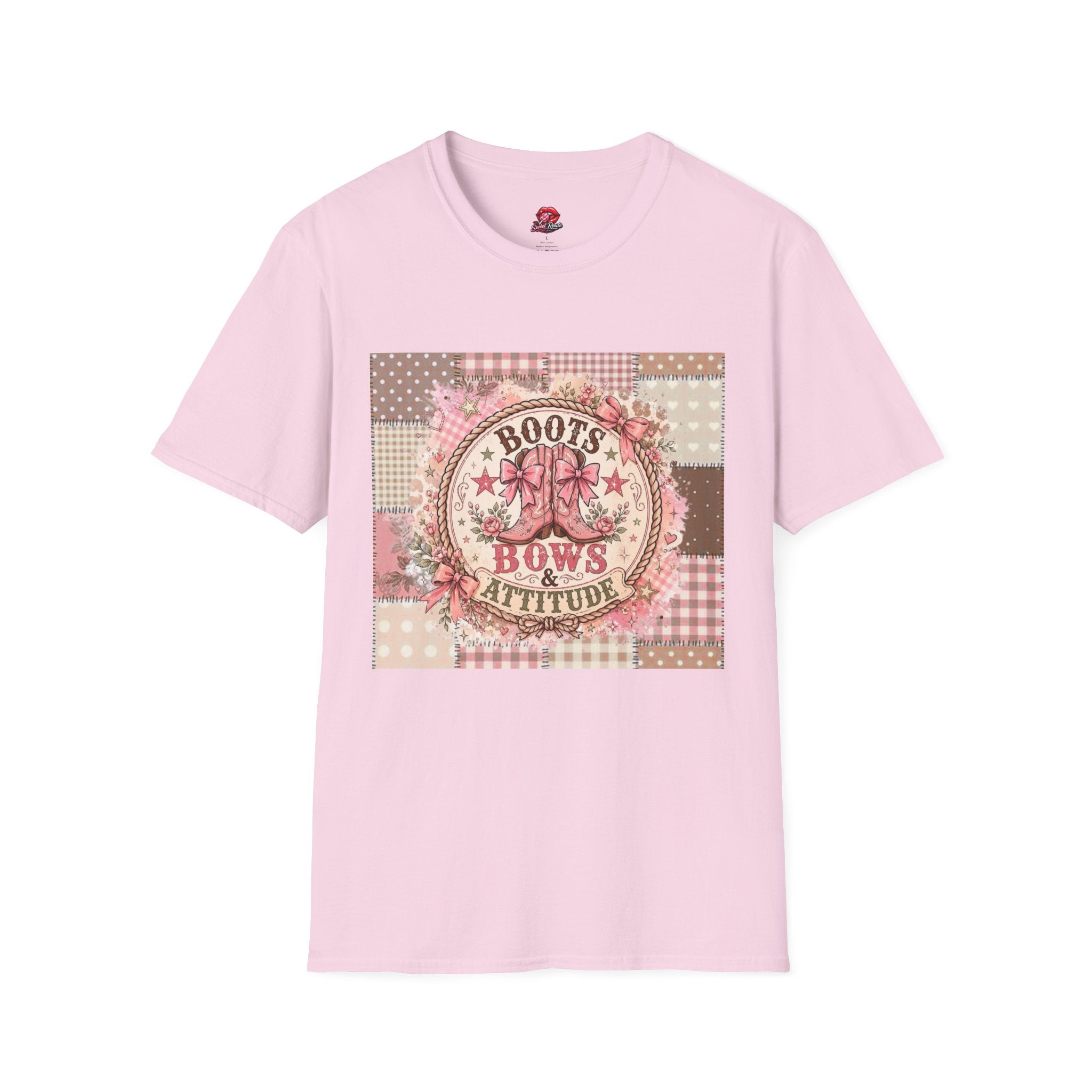 Boots Bows Attitude patchwork Tee