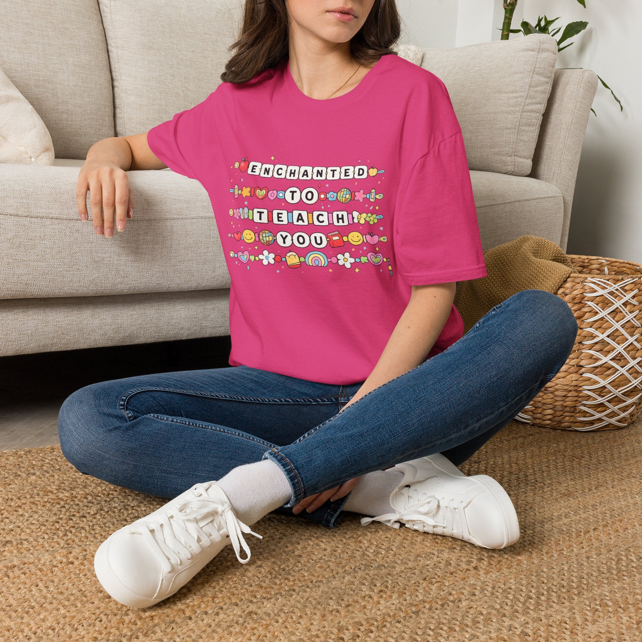 Enchanted to Teach You Teacher T-Shirt | Cute Rainbow Teacher Shirt | Back to School Tee | Teacher Appreciation Gift
