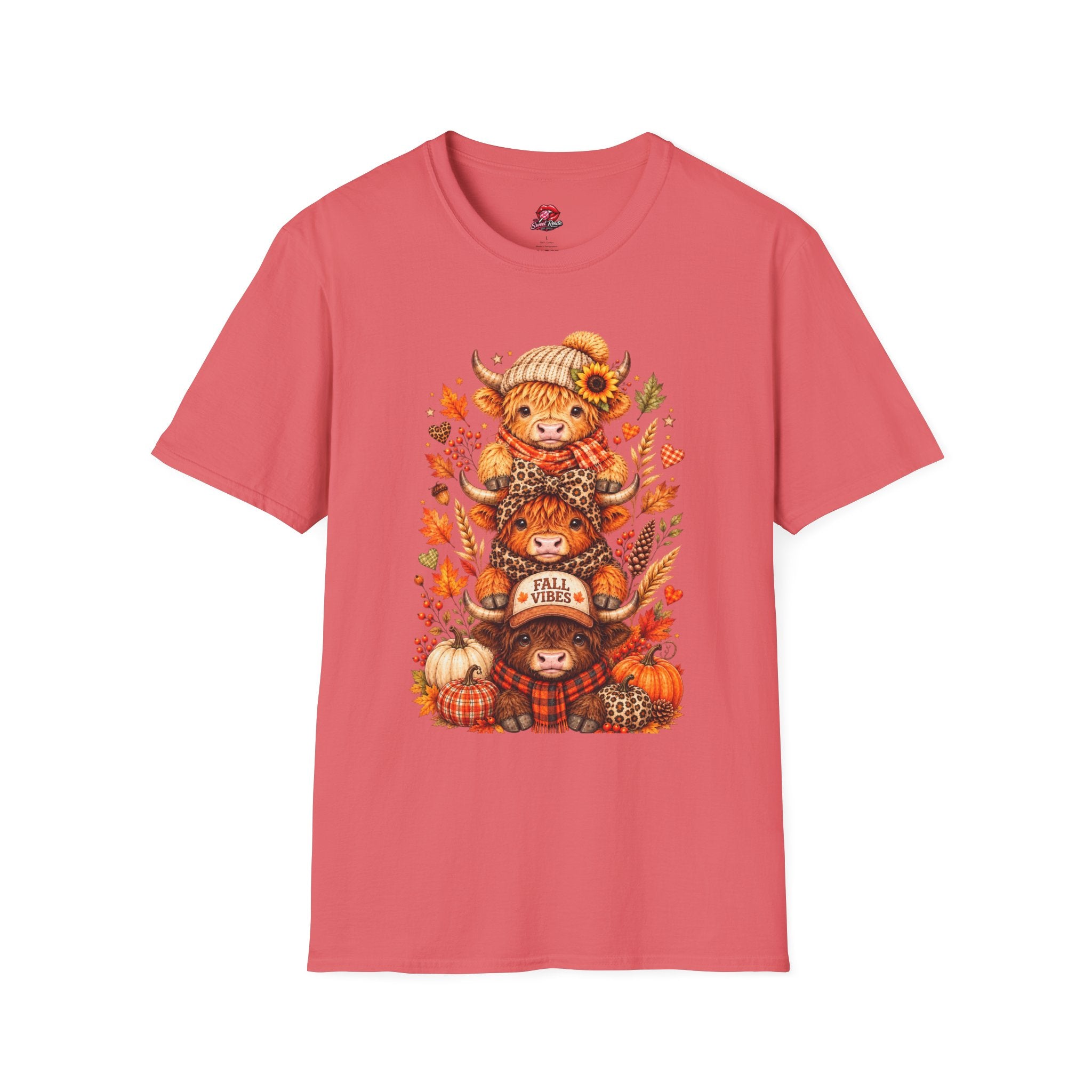 Autumn Highland Cow Stack T-Shirt