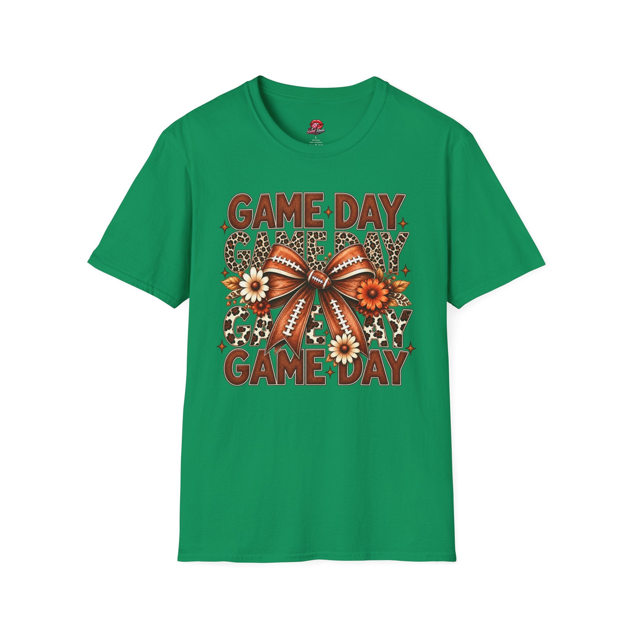 Floral Football Bow Game Day Tee