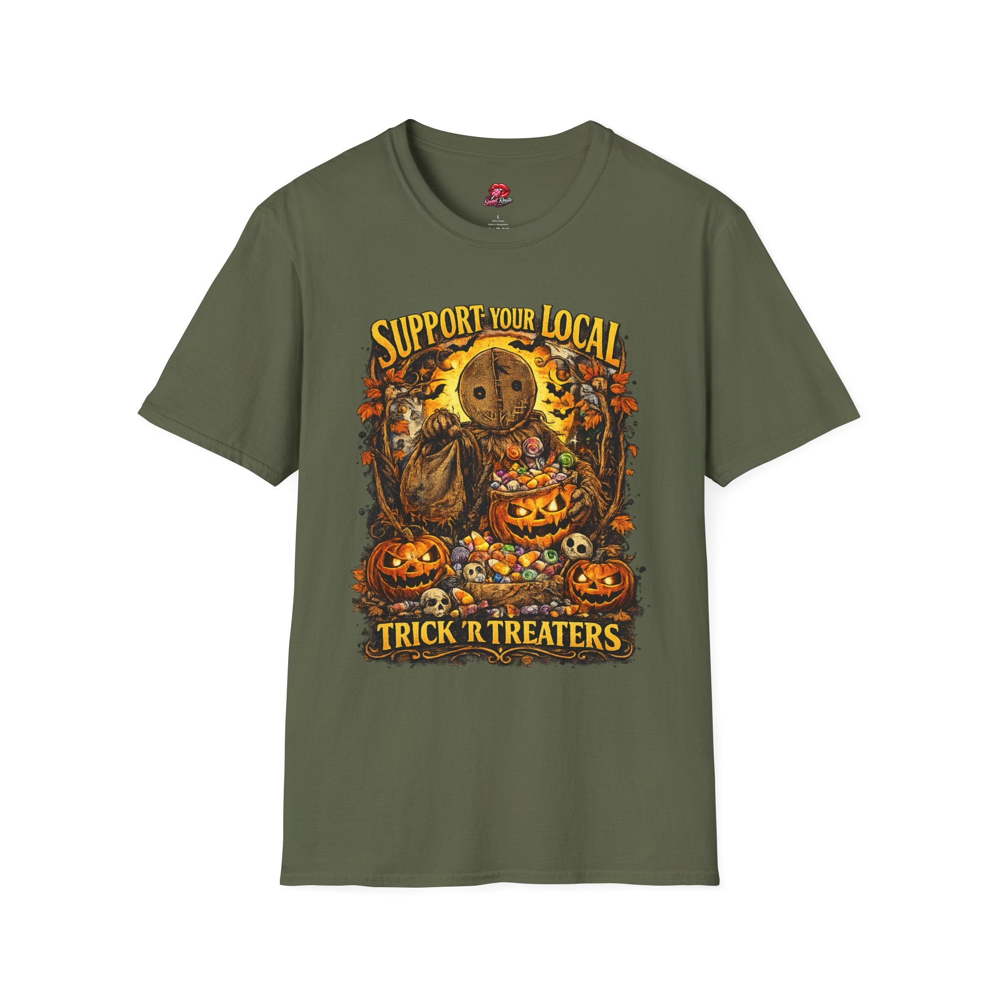 Support Your Local Trick R' Treaters T-Shirt | Funny Halloween Graphic Tee | Vintage Spooky Season Shirt