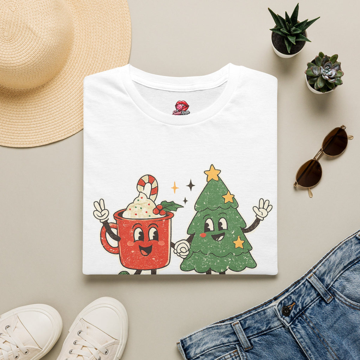 Feelin' Jolly mug and Christmas tree T-Shirt