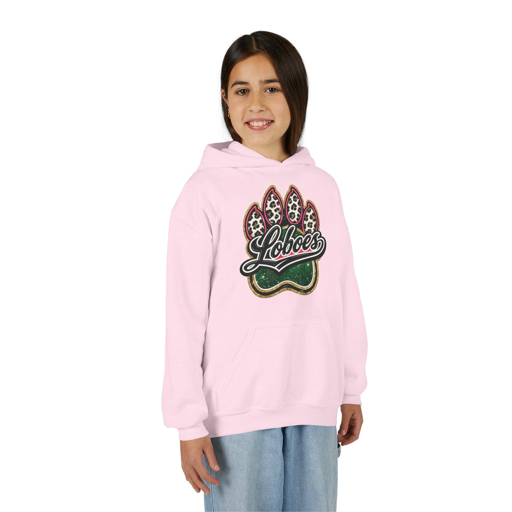 Youth Hoodie with 'Loboes' Paw