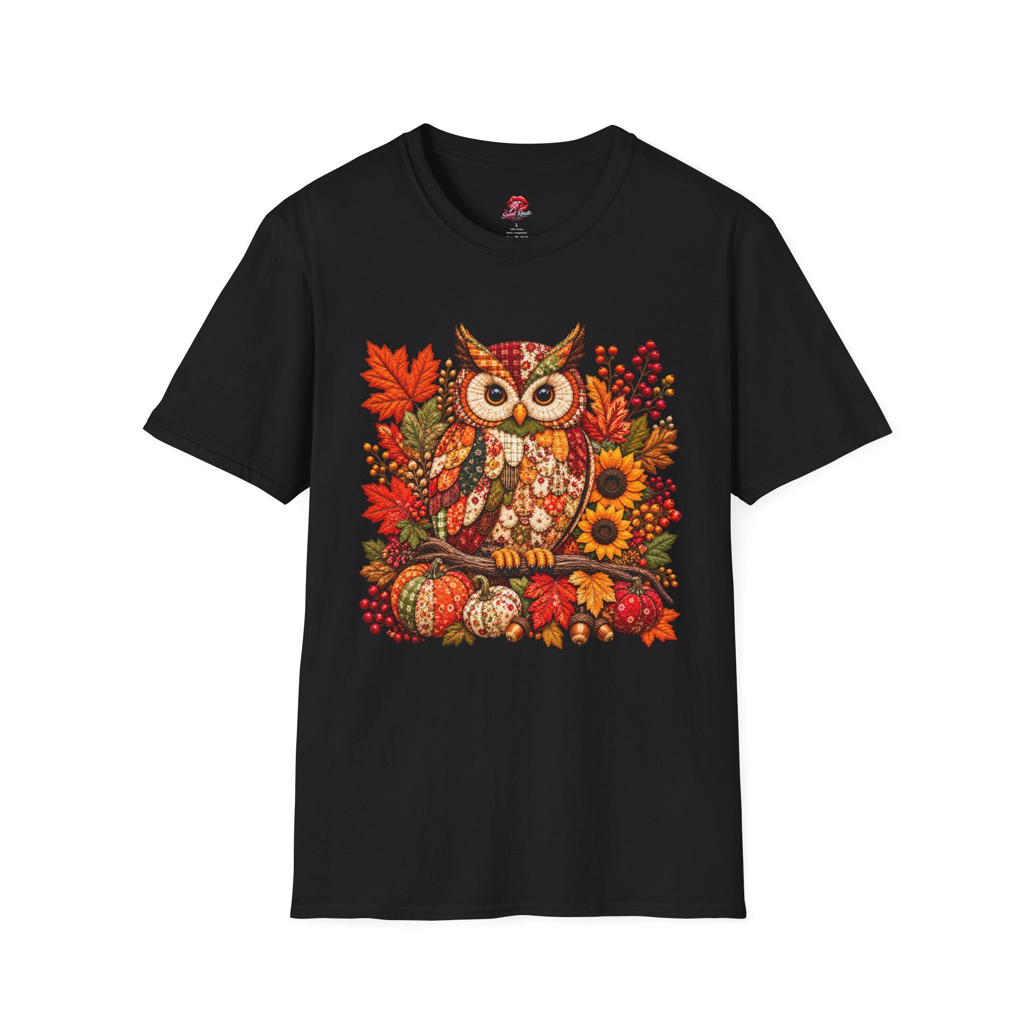 Quilted Style Autumn Owl T-Shirt