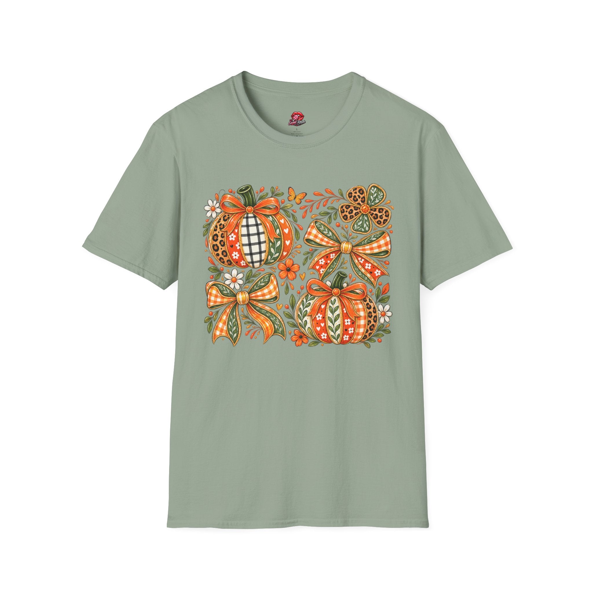 Autumn Plaid & Floral Fall Tee