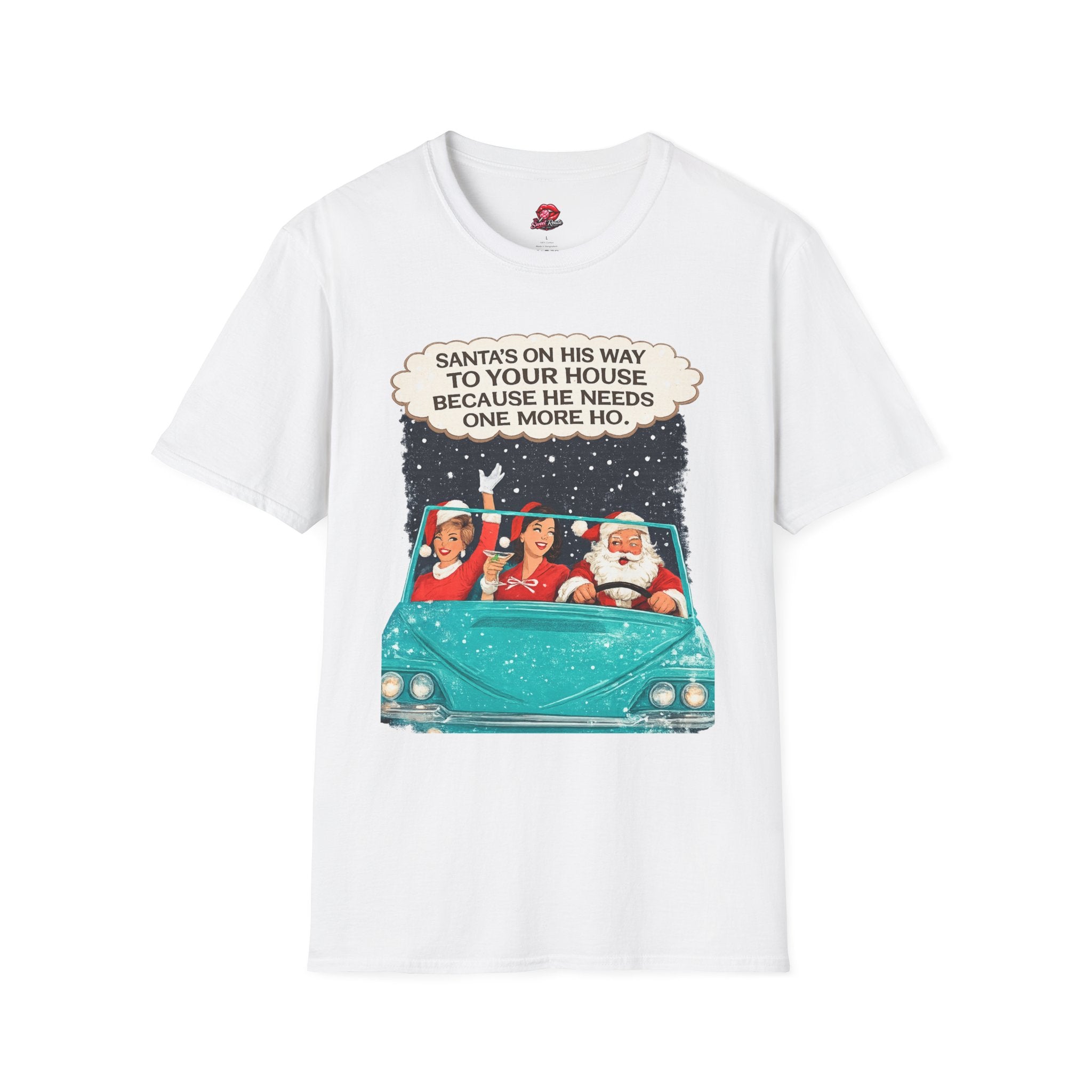 Funny Santa "One More Ho" Christmas Holiday Tee