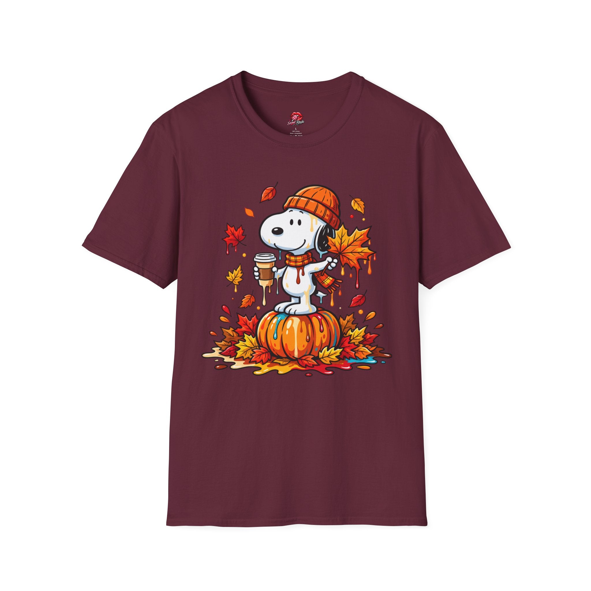 Fall Pumpkin, Leaves & Coffee snoopy T-Shirt
