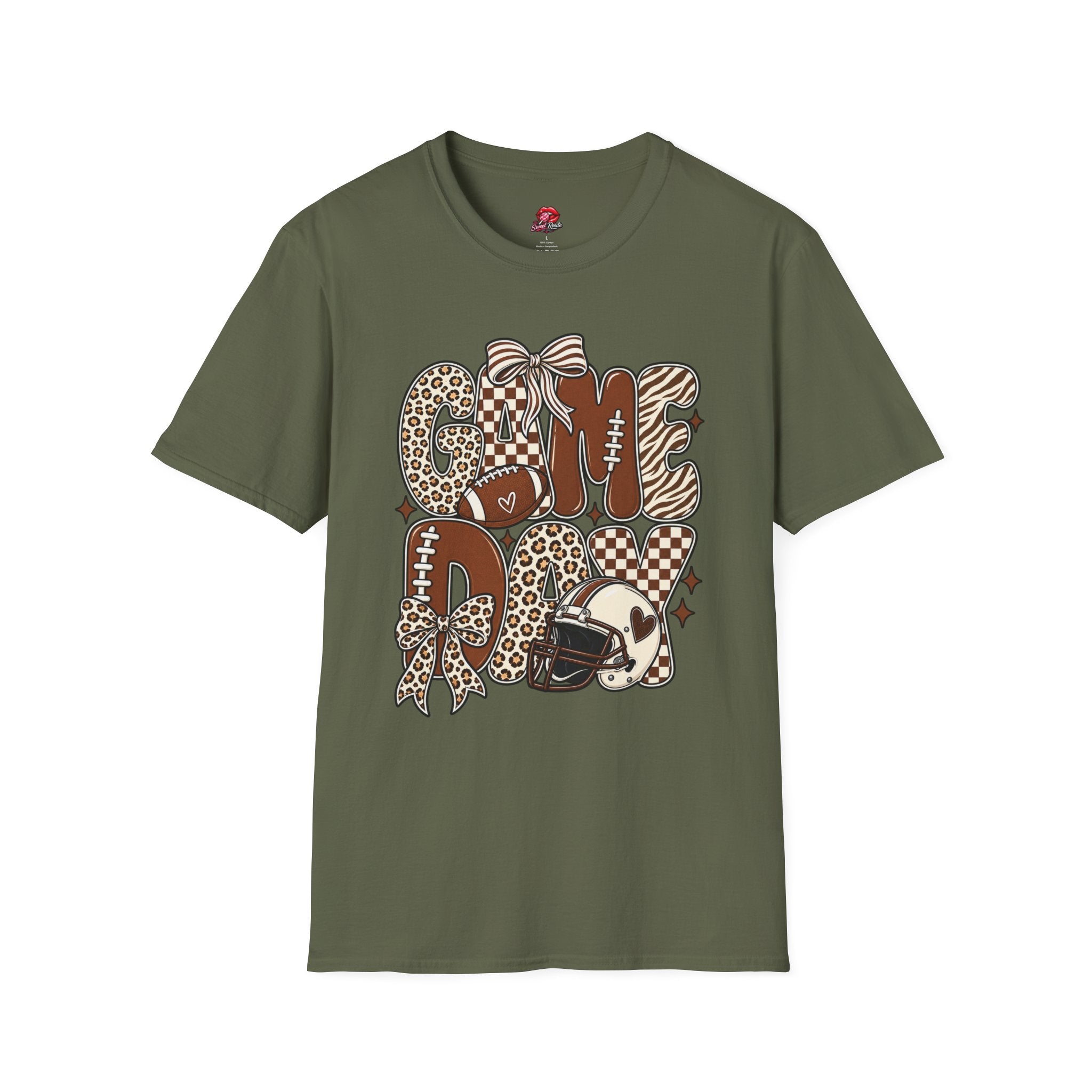 Leopard & Zebra Football Game Day Tee