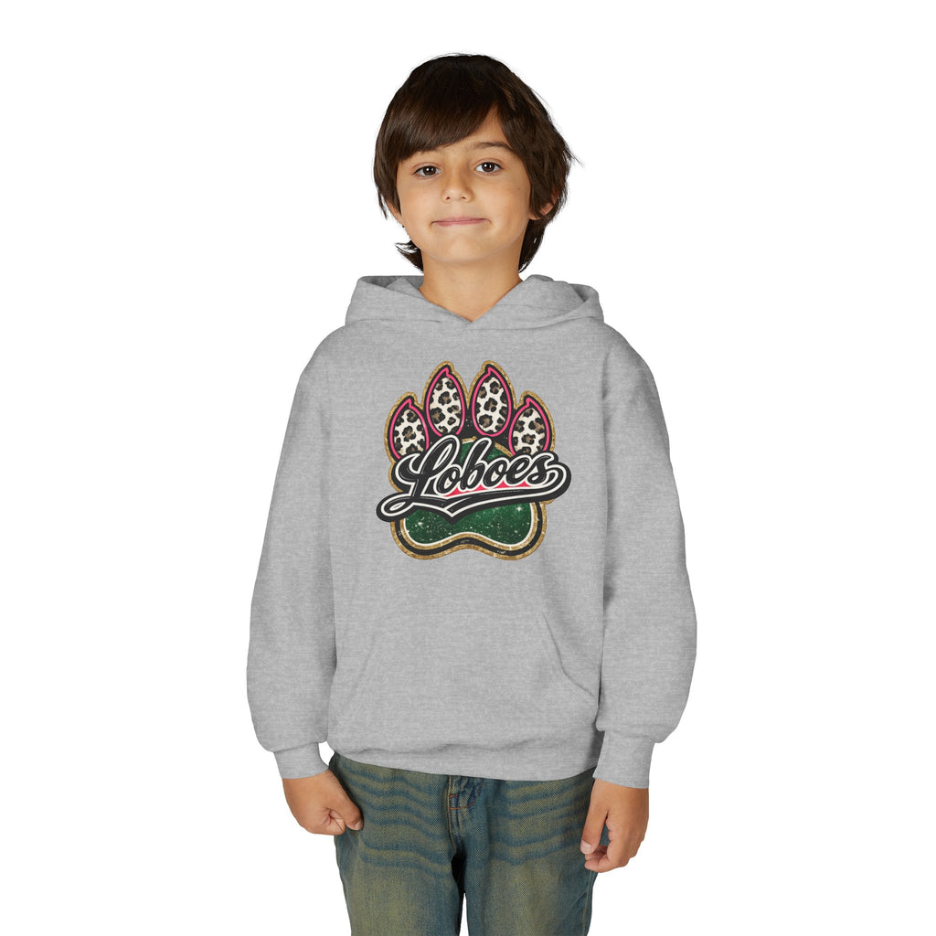 Youth Hoodie with 'Loboes' Paw