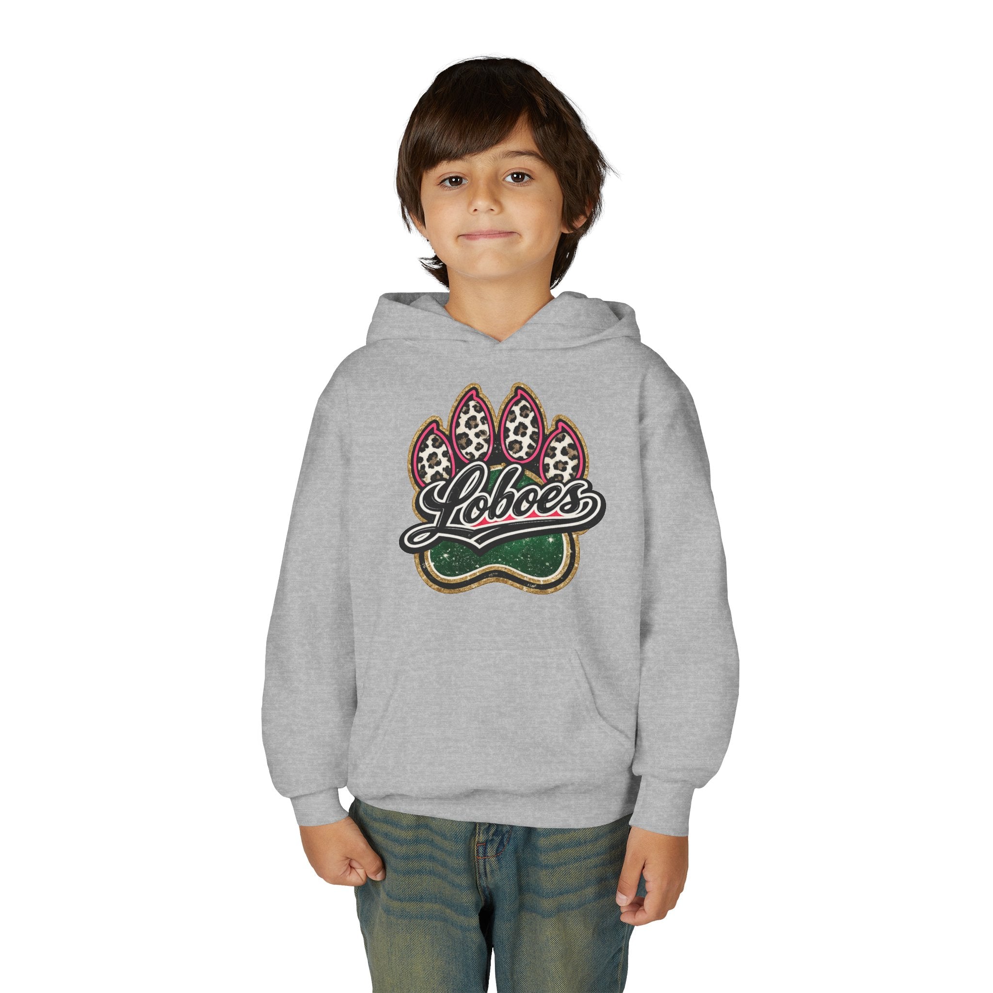 Youth Hoodie with 'Loboes' Paw