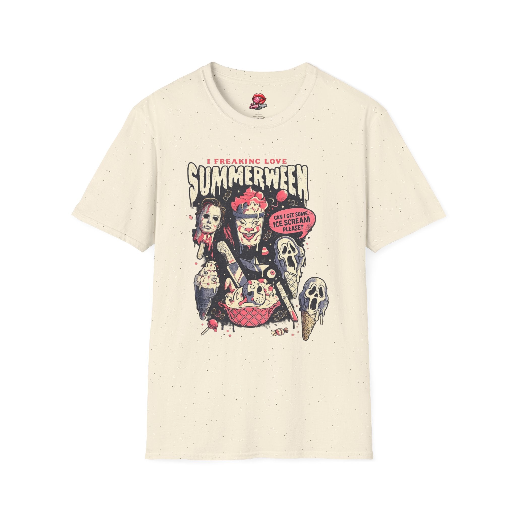 I Freaking Love Summerween T-Shirt | Horror Cartoon Characters, Ice Scream Speech Bubble