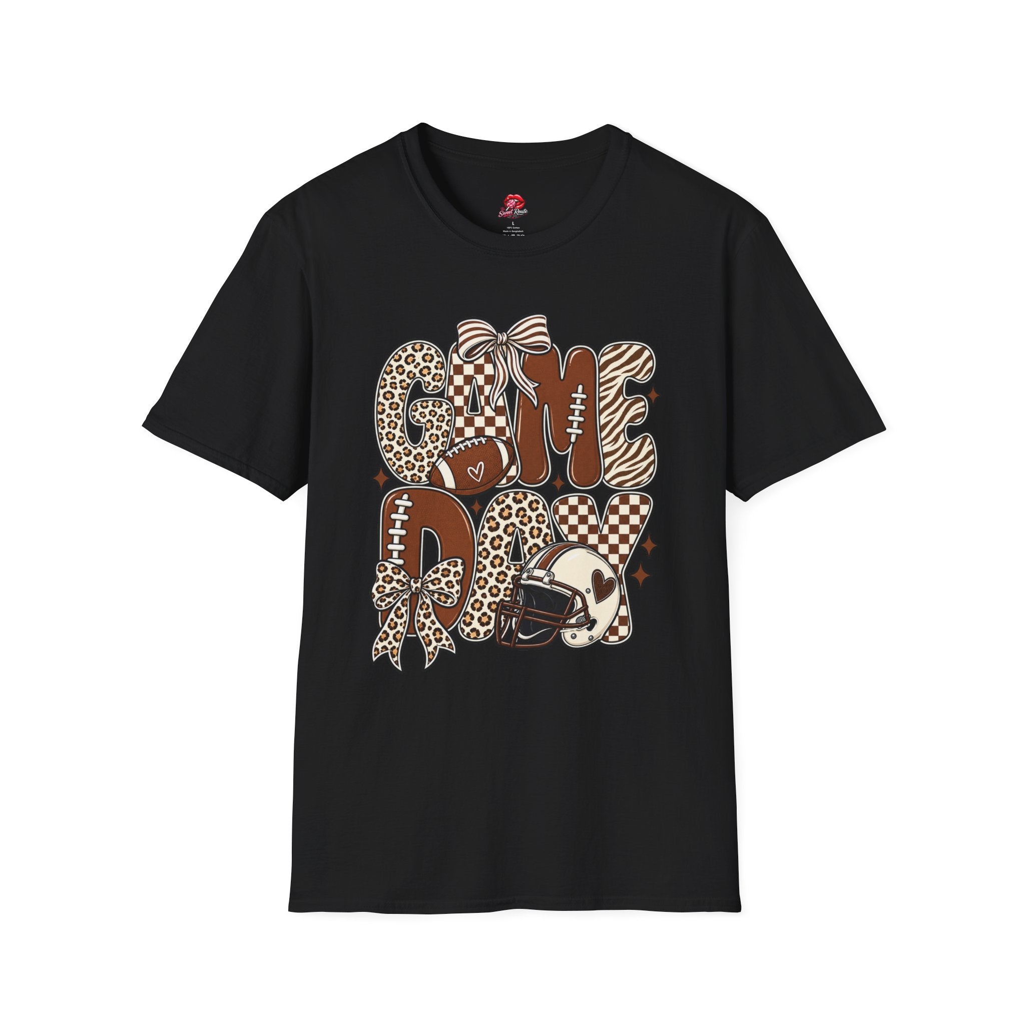 Leopard & Zebra Football Game Day Tee