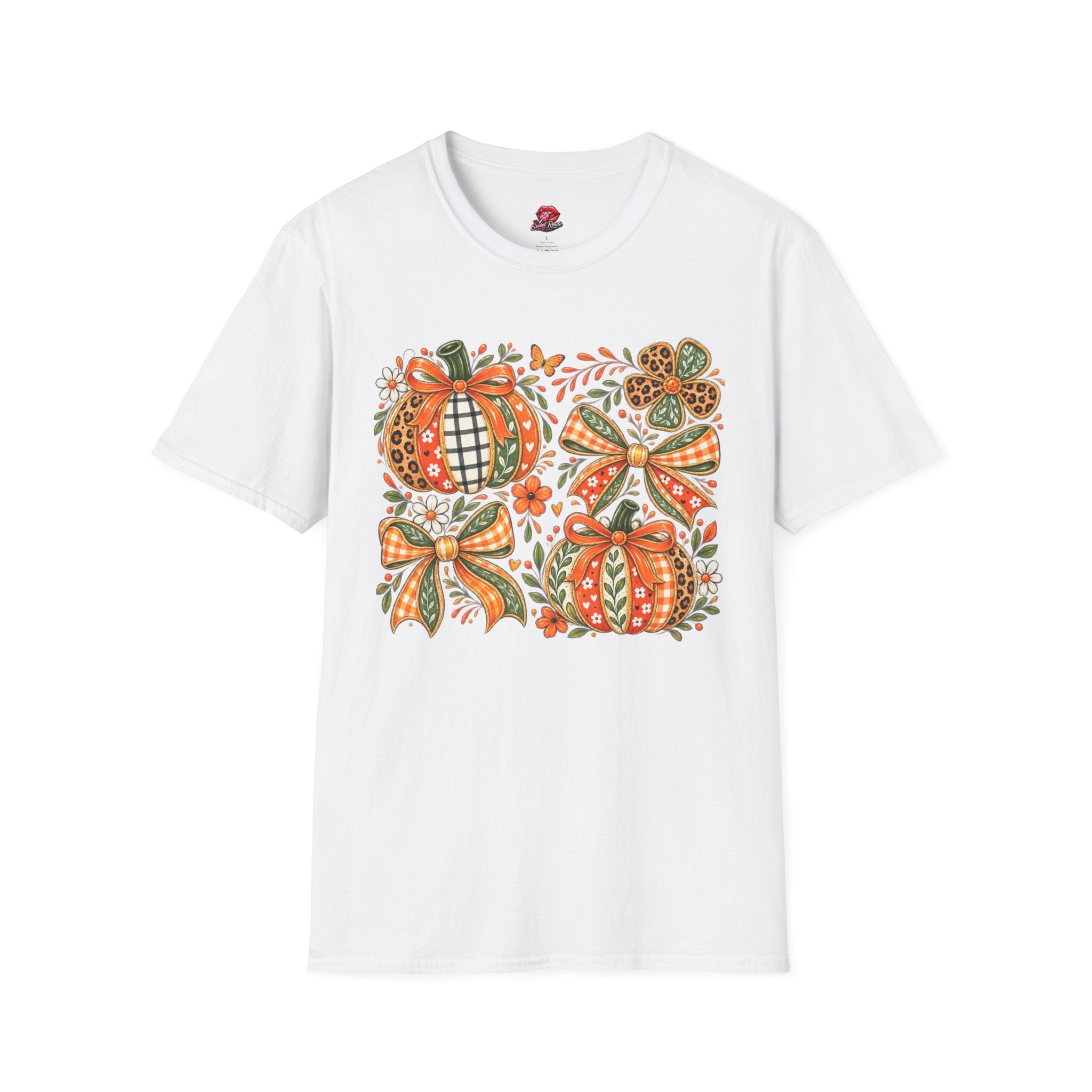 Autumn Plaid & Floral Fall Tee