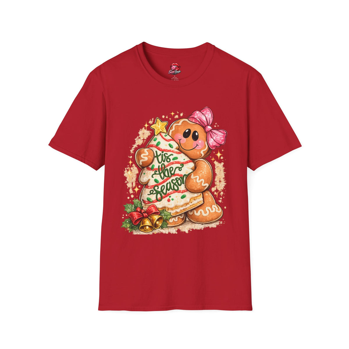 Gingerbread Girl Holding Christmas Tree T-Shirt