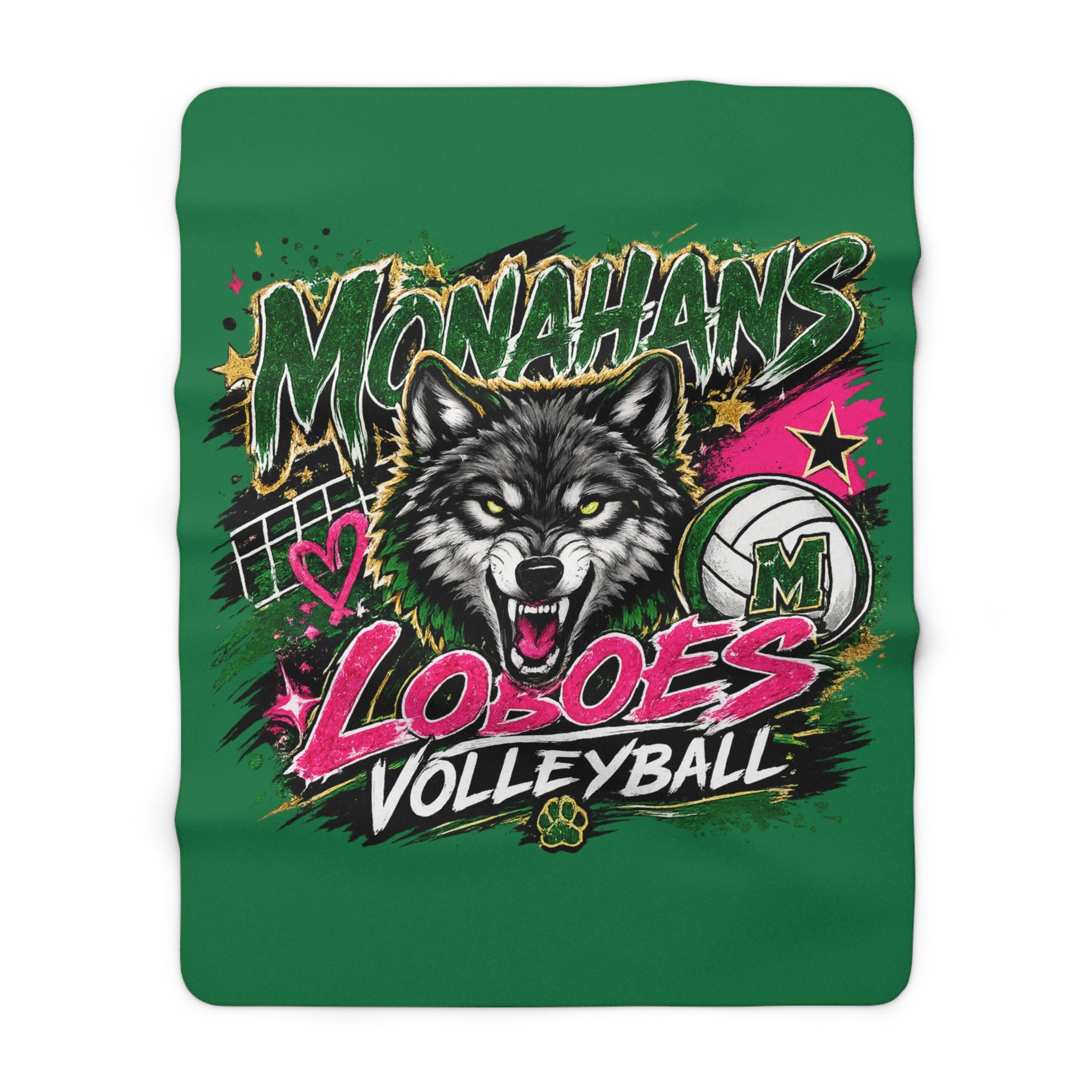 Monahans Loboes Volleyball Sherpa Blanket