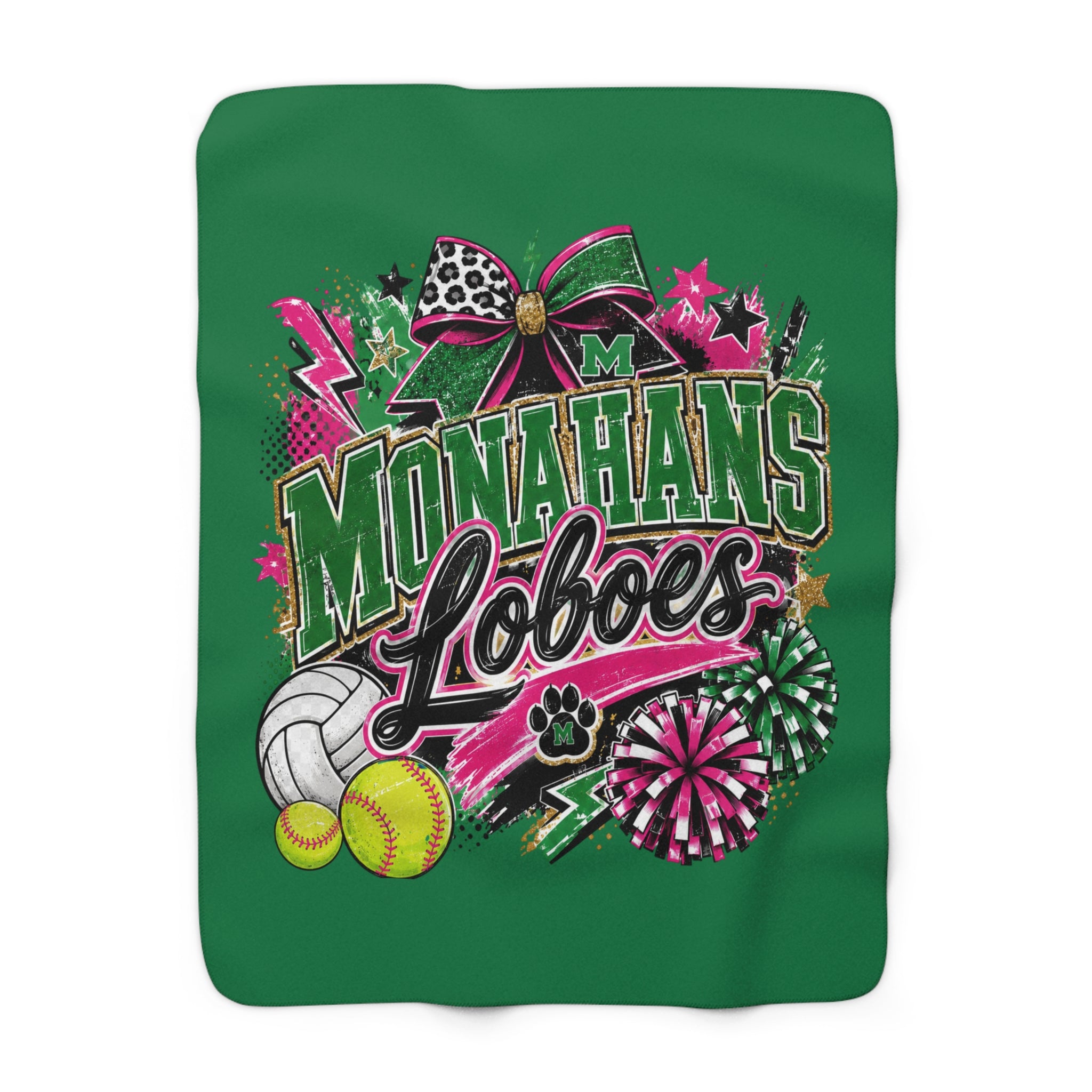 Monahans Loboes School Spirit Throw with Cheer, Volleyball & Softball Graphics
