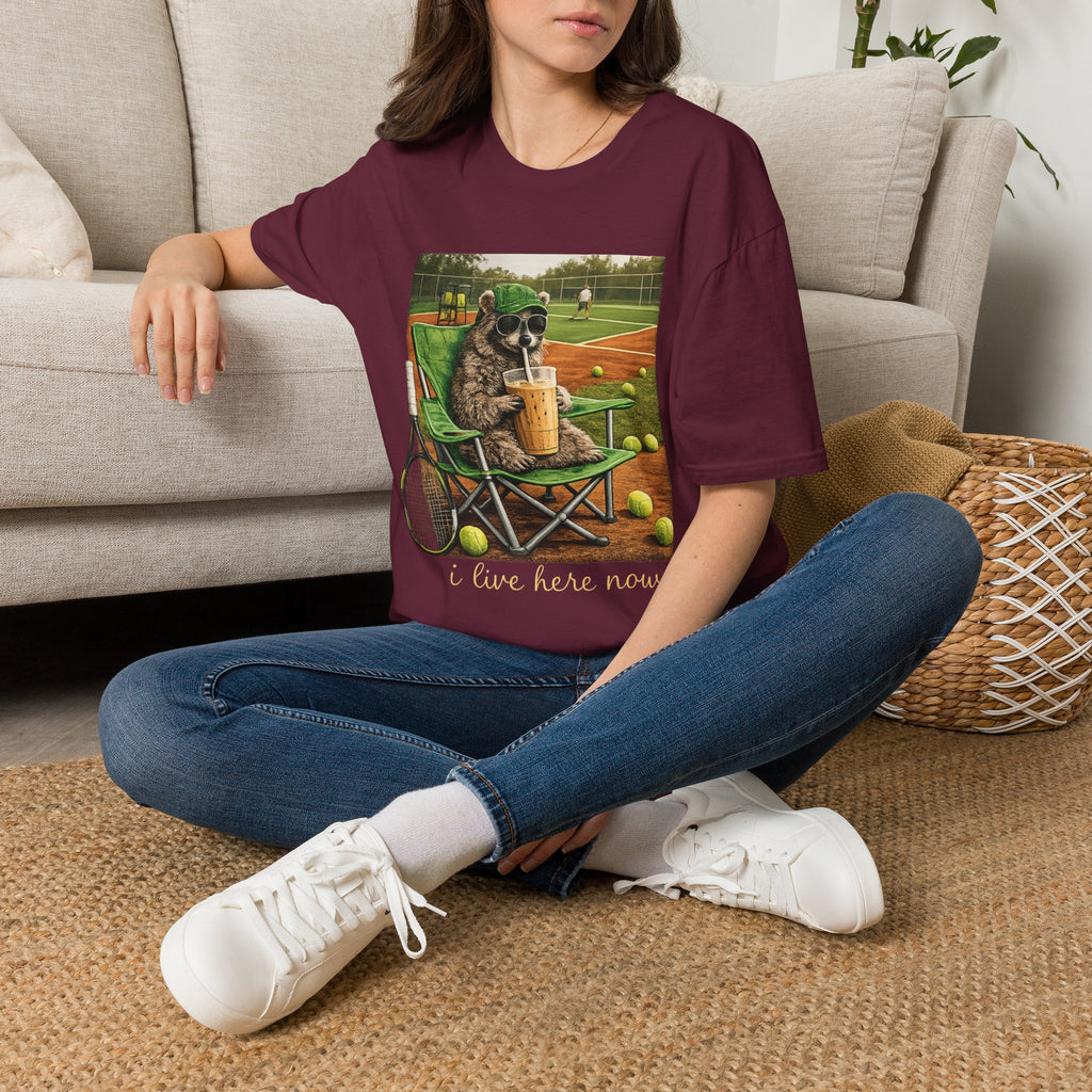 I Live Here Now Tennis Tee