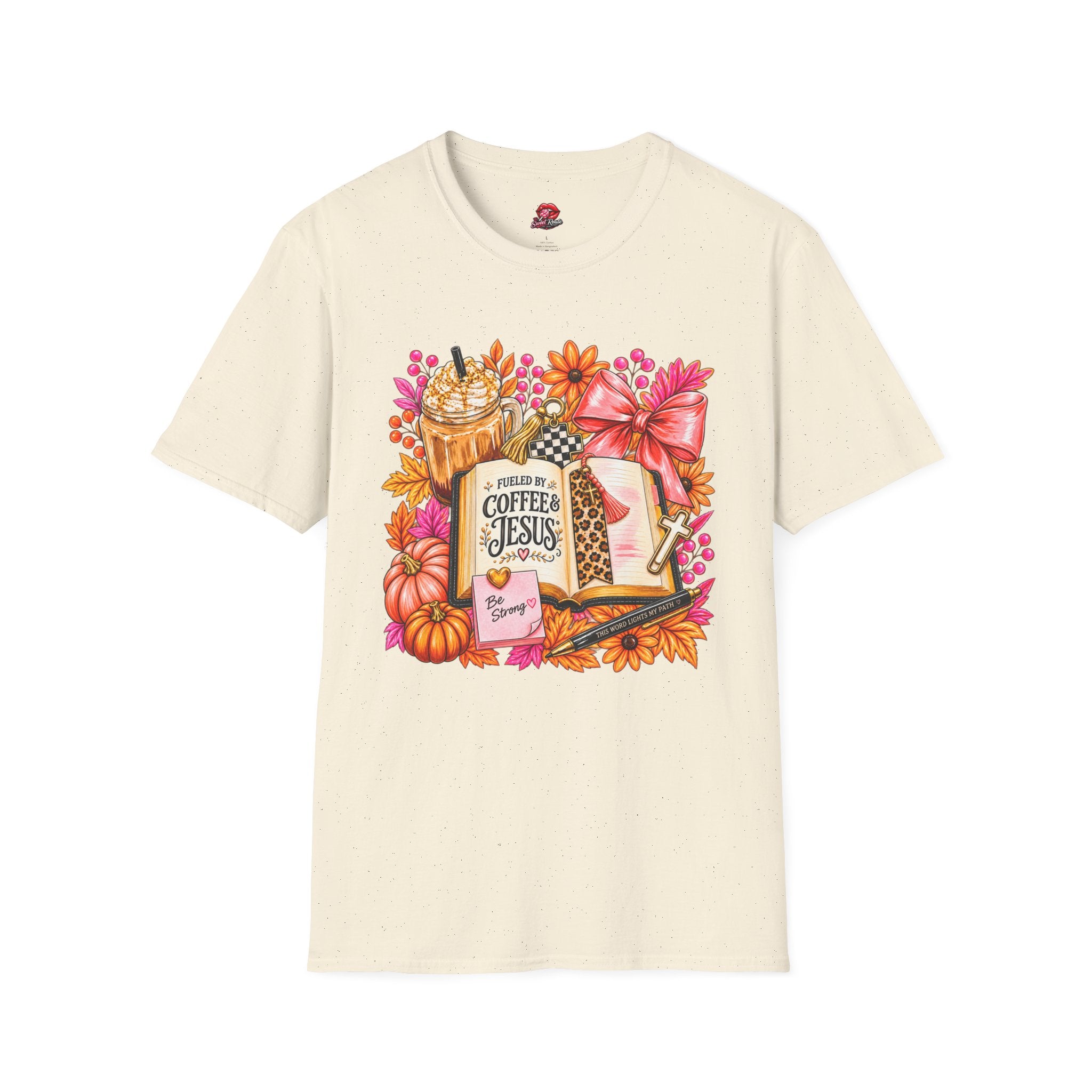 Fueled by Coffee & Jesus Autumn Floral Tee
