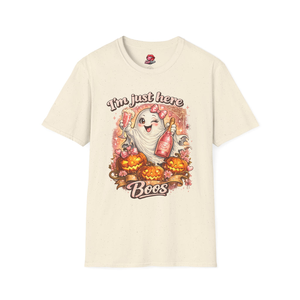 I'm Just Here Boos T-Shirt | Cute Ghost Halloween Shirt | Funny Spooky Season graphic Tee | Fall Pumpkin Shirt | Halloween Gift