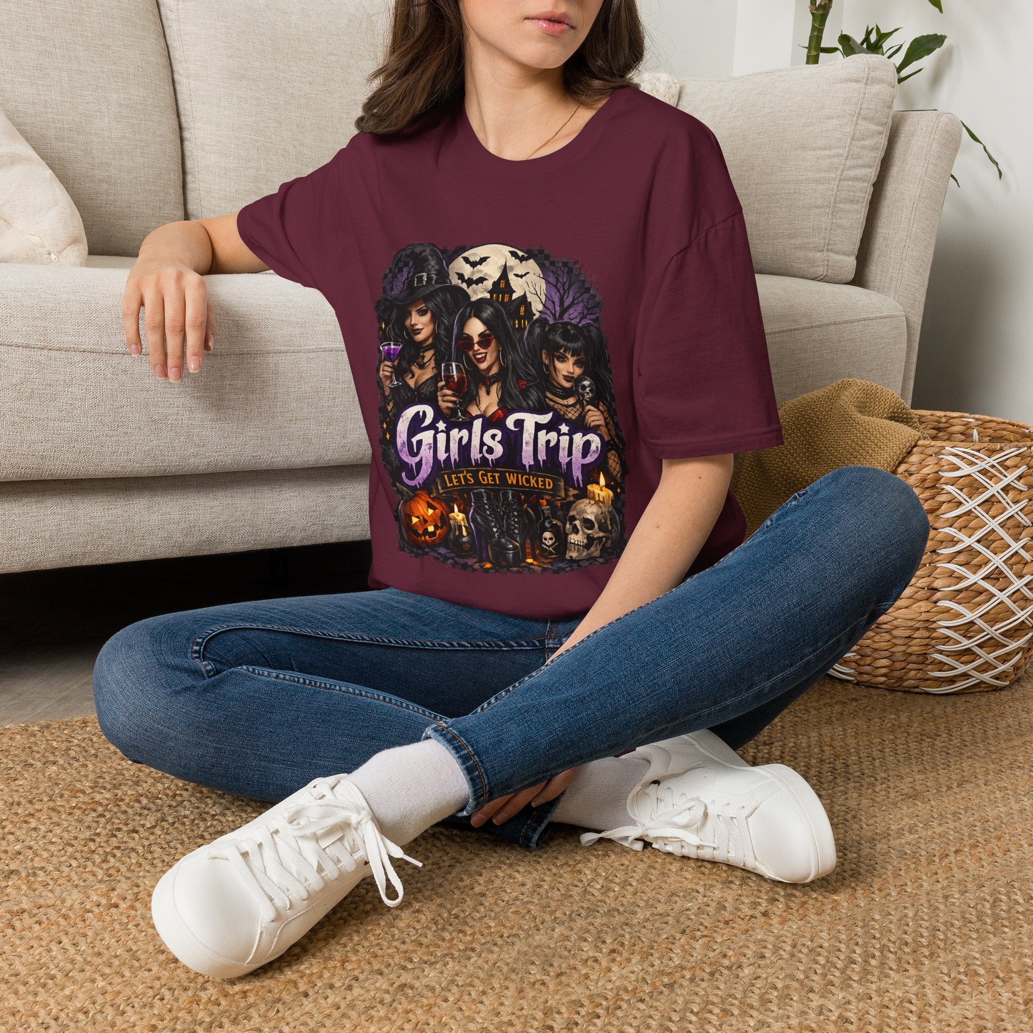 Girls Trip Witch Ladies Halloween T-Shirt | Funny Witch Squad Tee | Halloween Best Friends Shirt | Spooky Girls Weekend | Witchy Graphic Tee