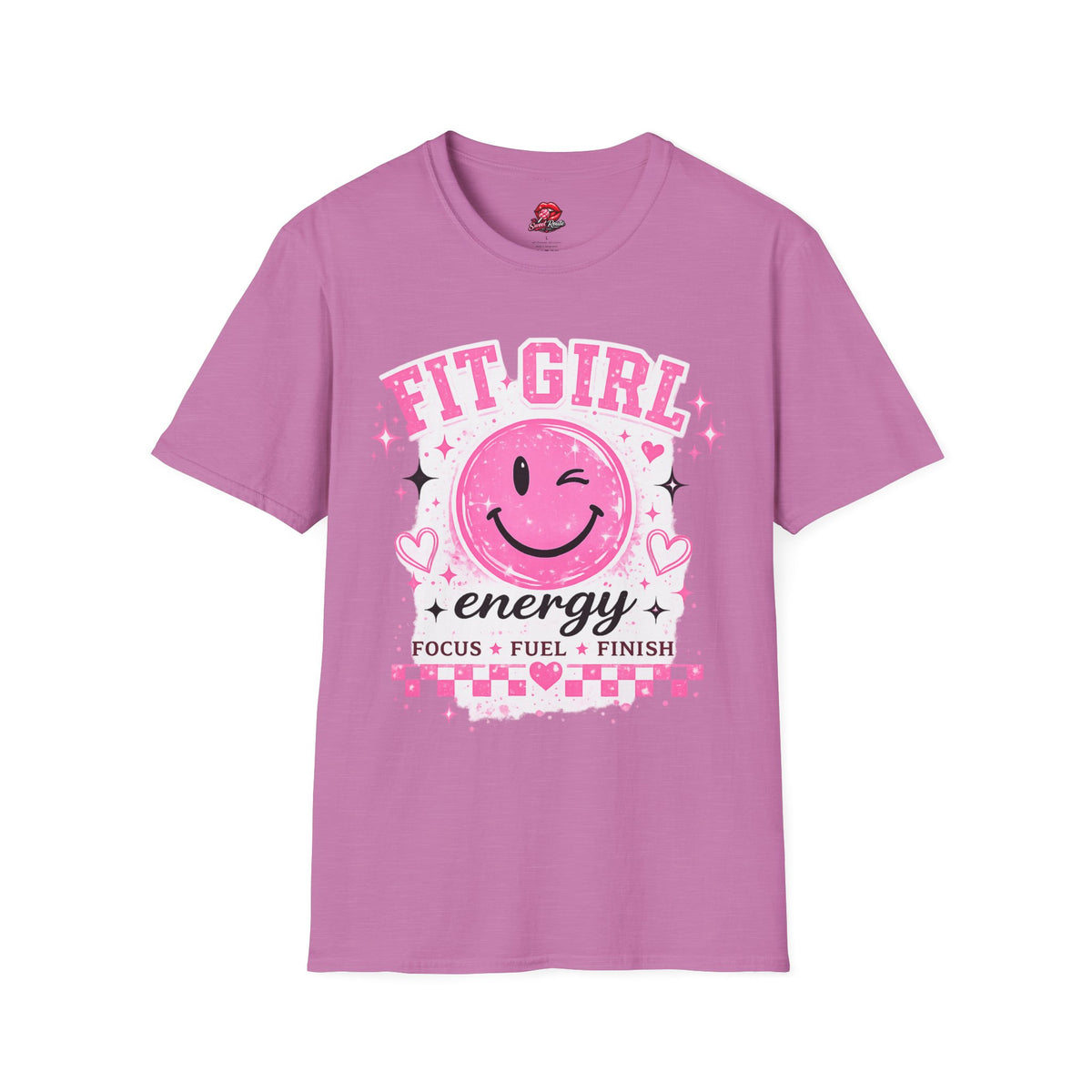 Fit Girl Pink Smiley Fitness Tee