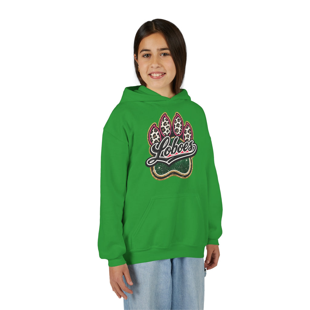 Youth Hoodie with 'Loboes' Paw