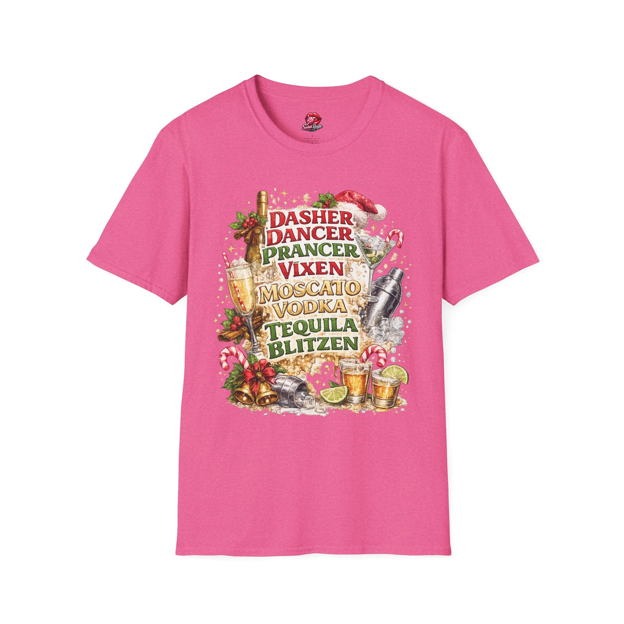 Dasher Dancer Prancer Vixen Moscato Vodka T-Shirt