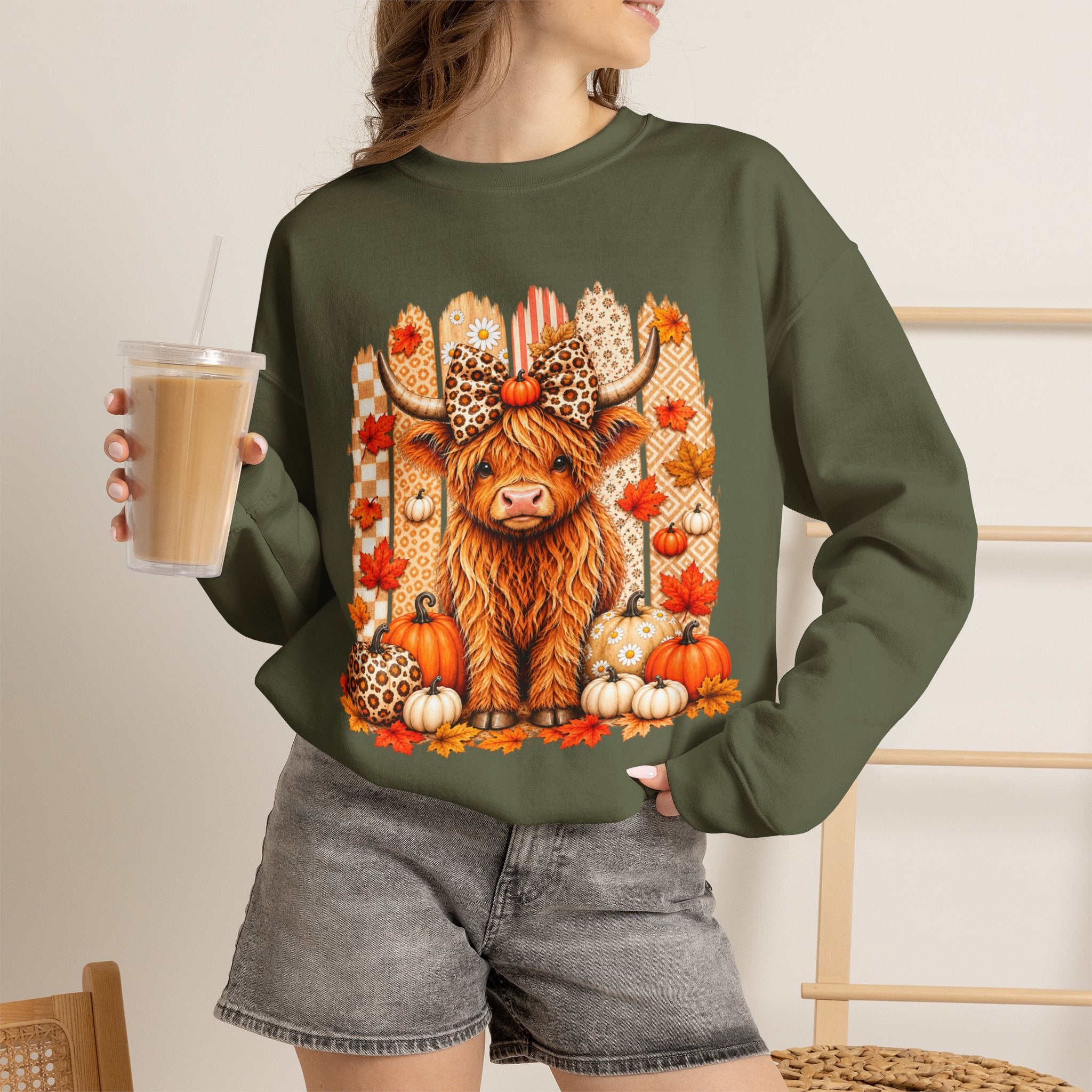 Autumn Highland Cow Sweatshirt
