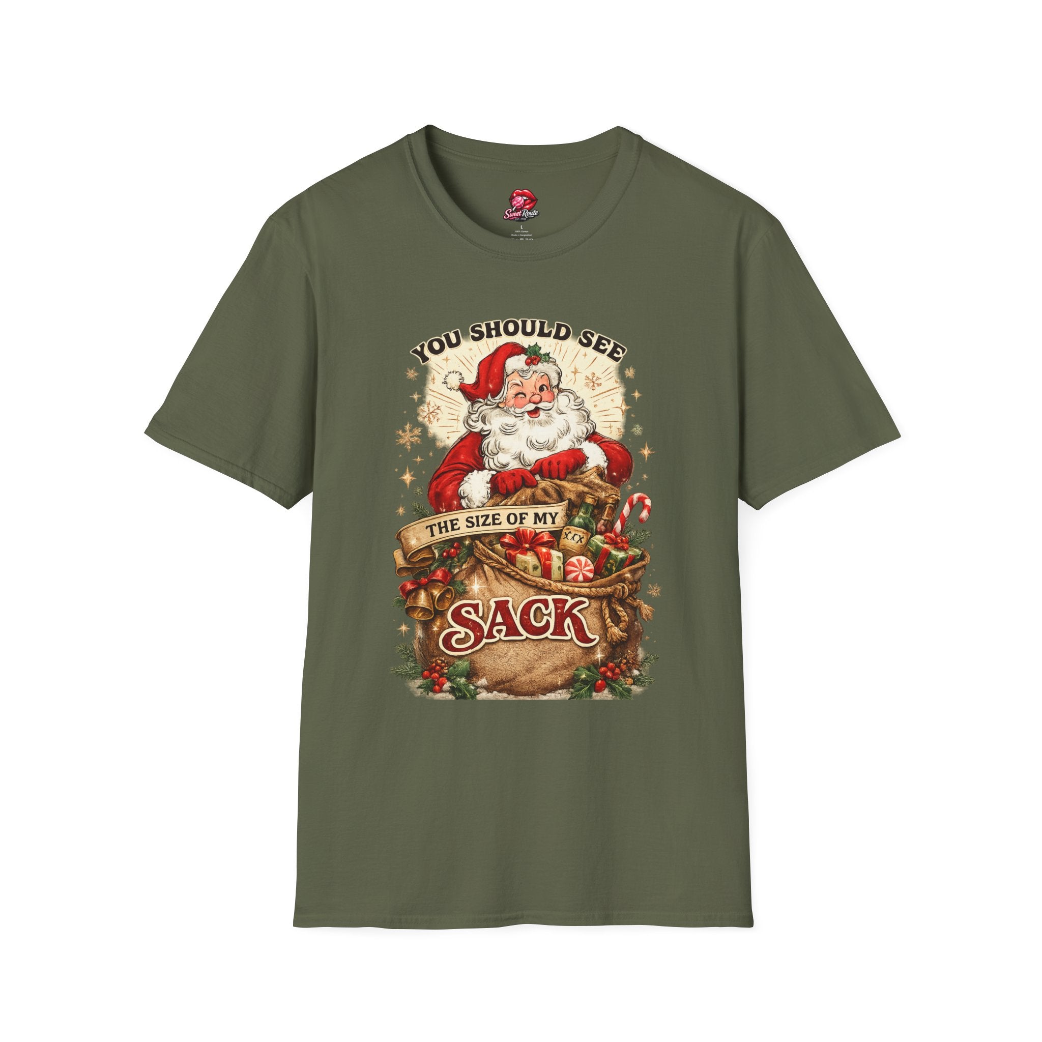 Vintage Santa You Should See The Size Of My Sack Christmas Tee