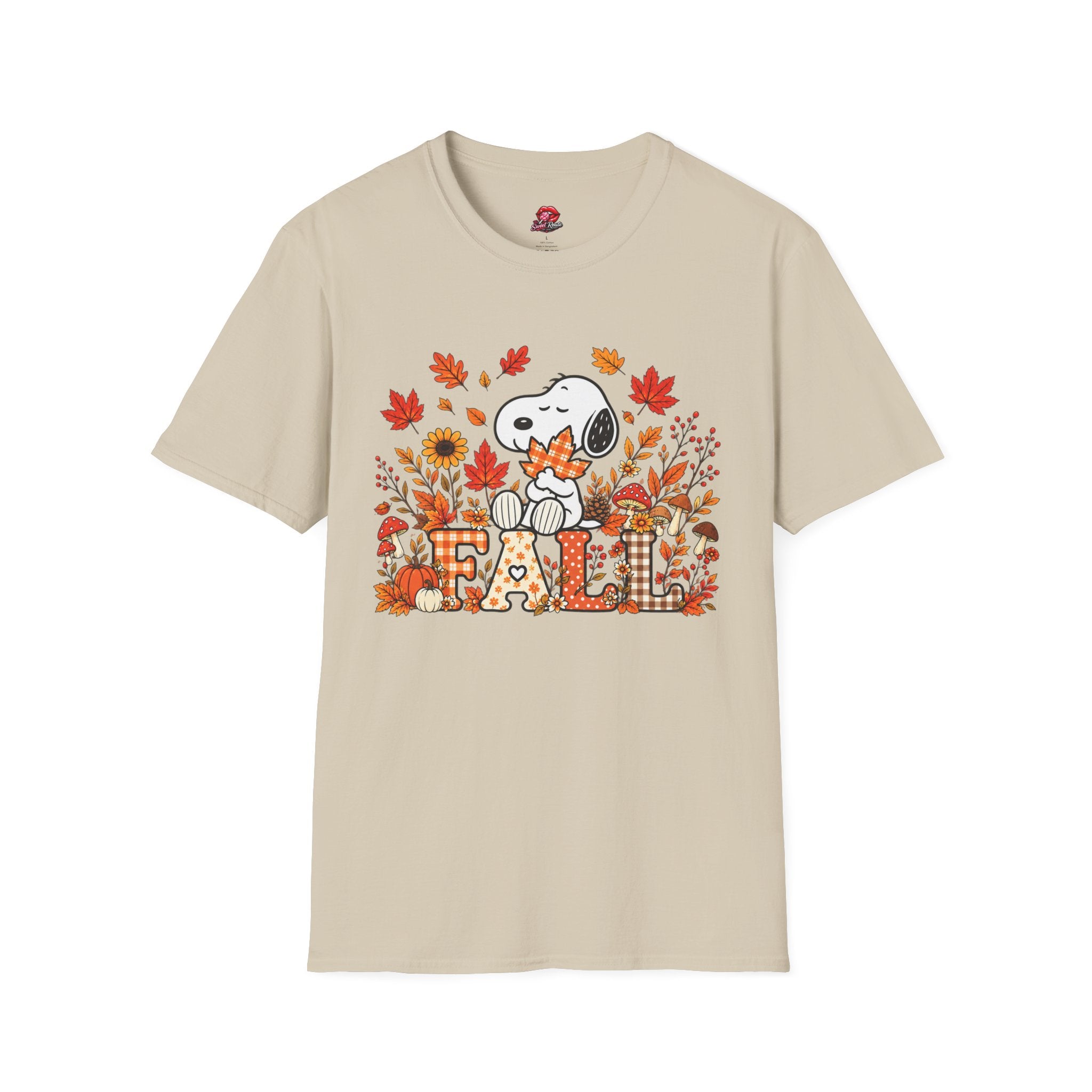 Cute Autumn Leaves & Pumpkins Snoopy Tee