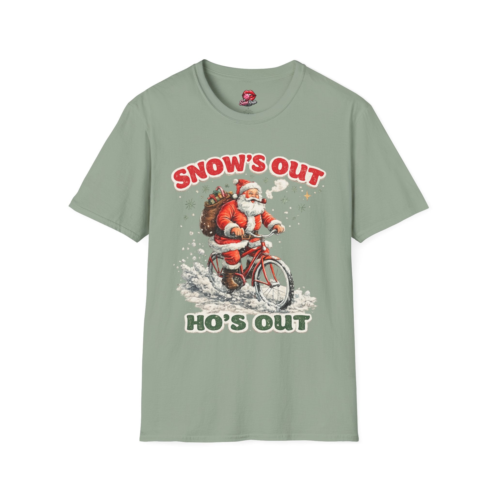 Snow's Out Santa Christmas Holiday Graphic Tee