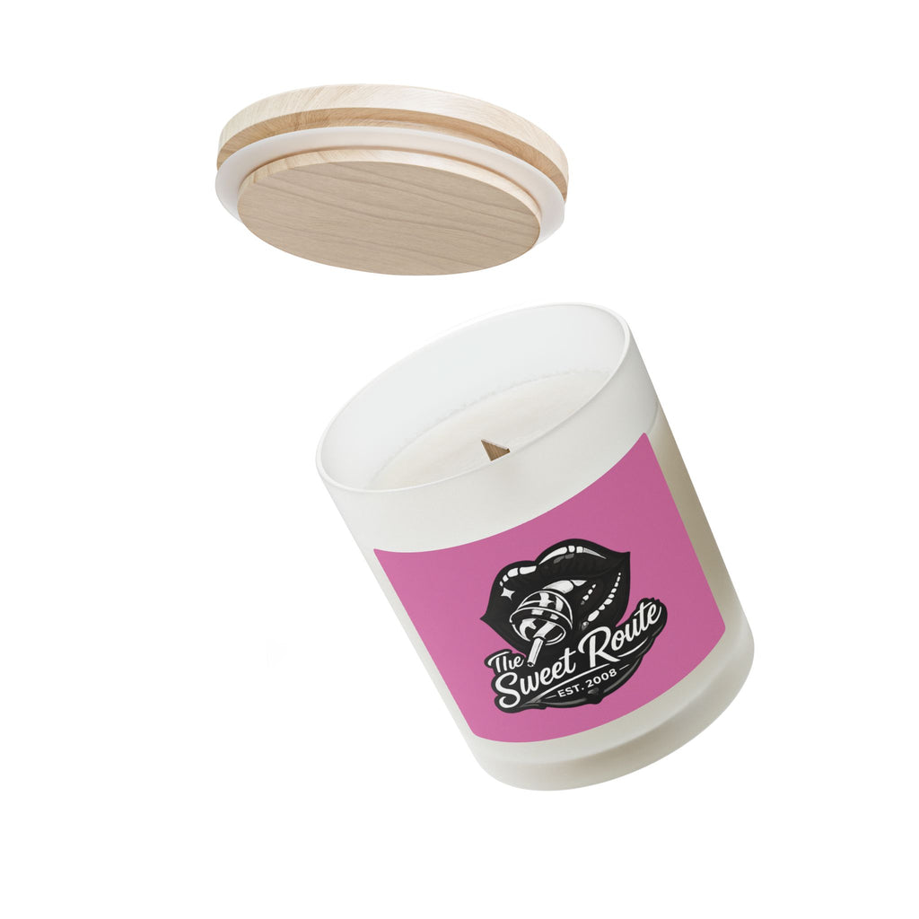 Black Sweet Route Frosted Glass Candle, 11oz
