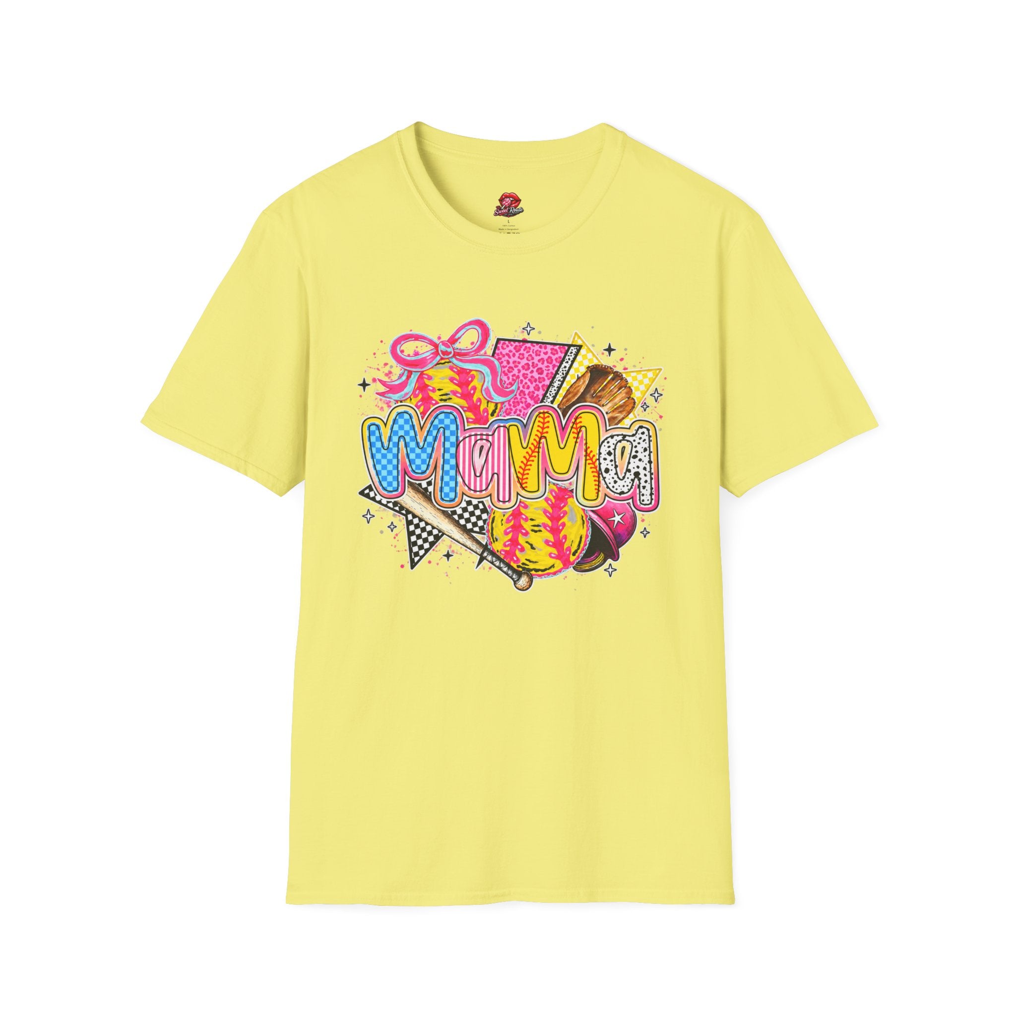 Mama Colorblock Softball Graphic T-Shirt