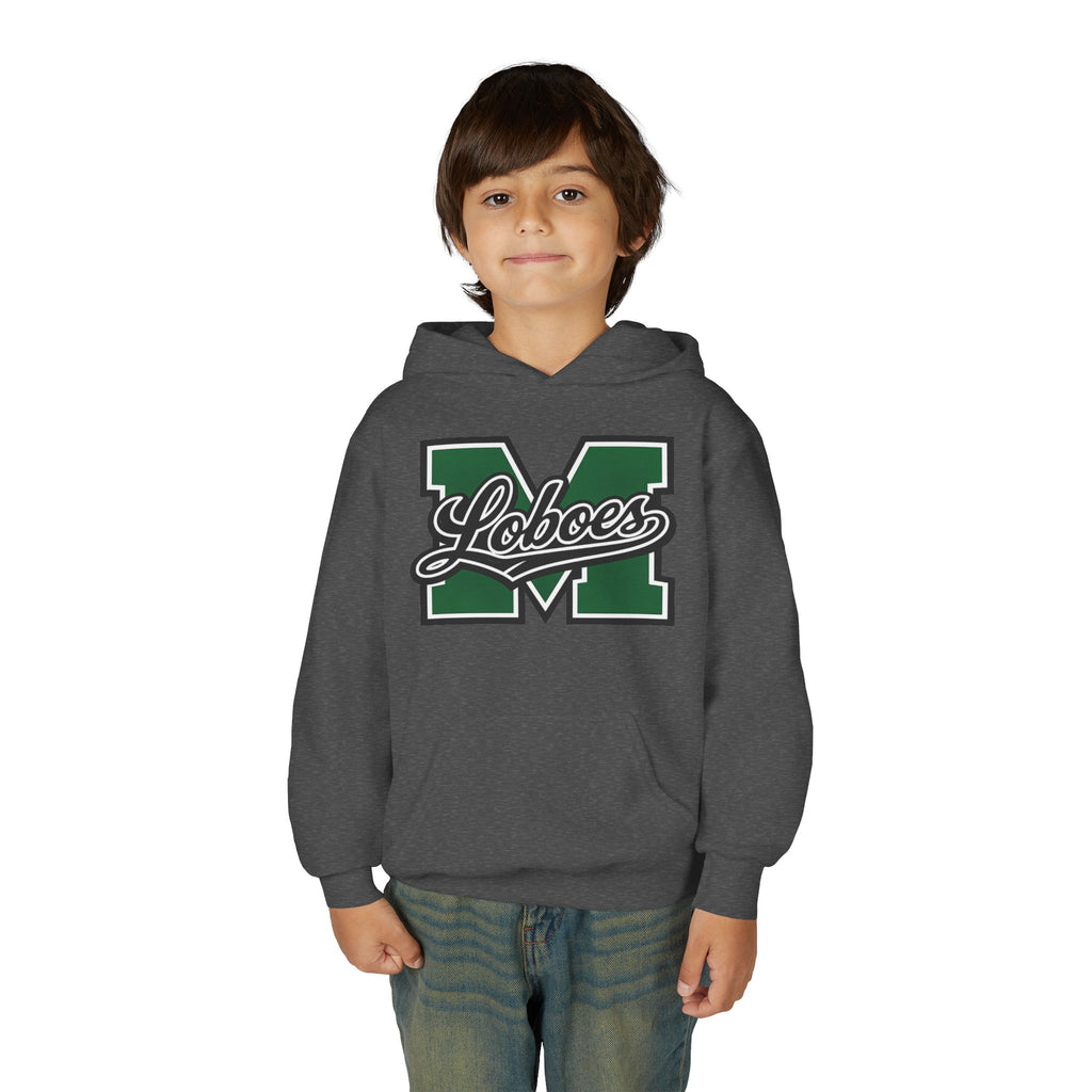 Youth Hoodie — 'M Loboes' Varsity Letterman School Spirit Pullover