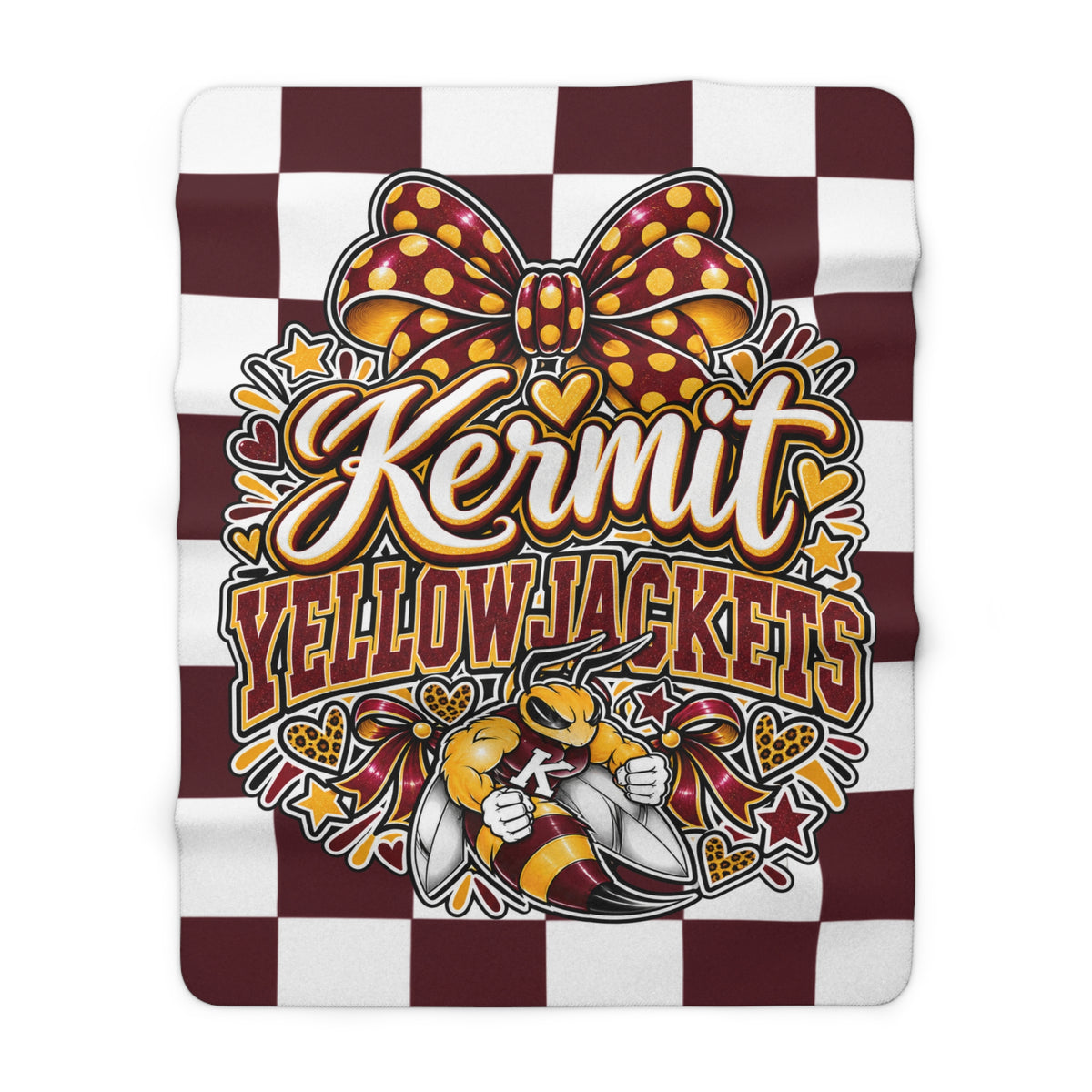 Kermit Yellowjackets Sherpa Fleece Blanket
