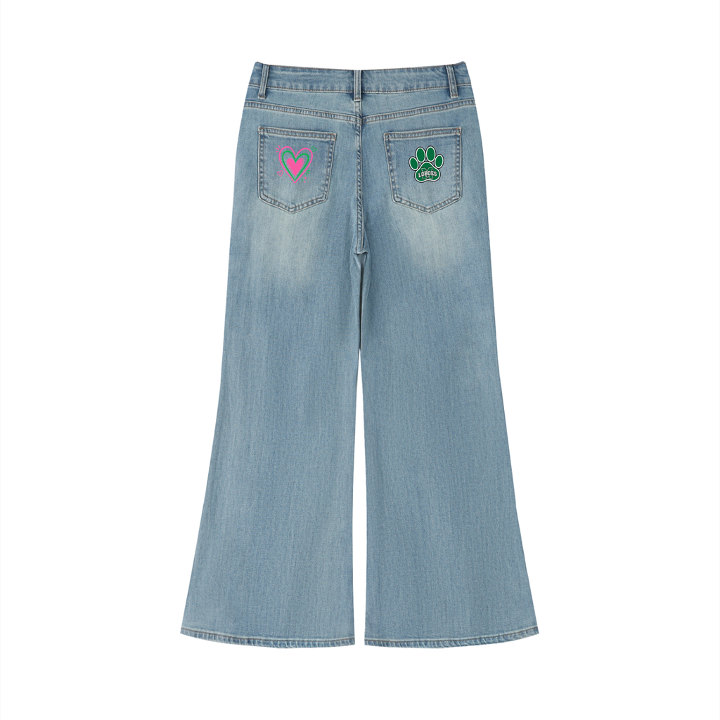 Monahans Loboes Women's Vintage Wash Flared Leg Jeans