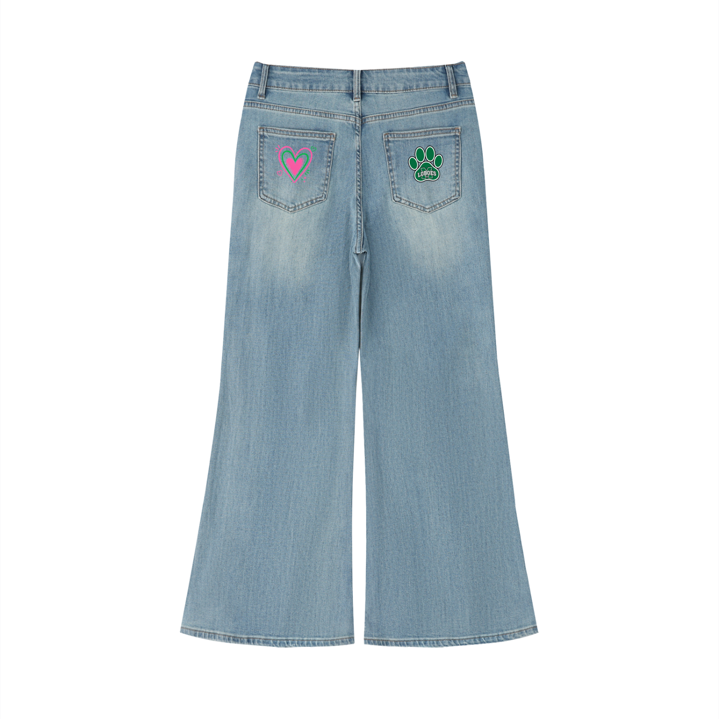 Monahans Loboes Women's Vintage Wash Flared Leg Jeans