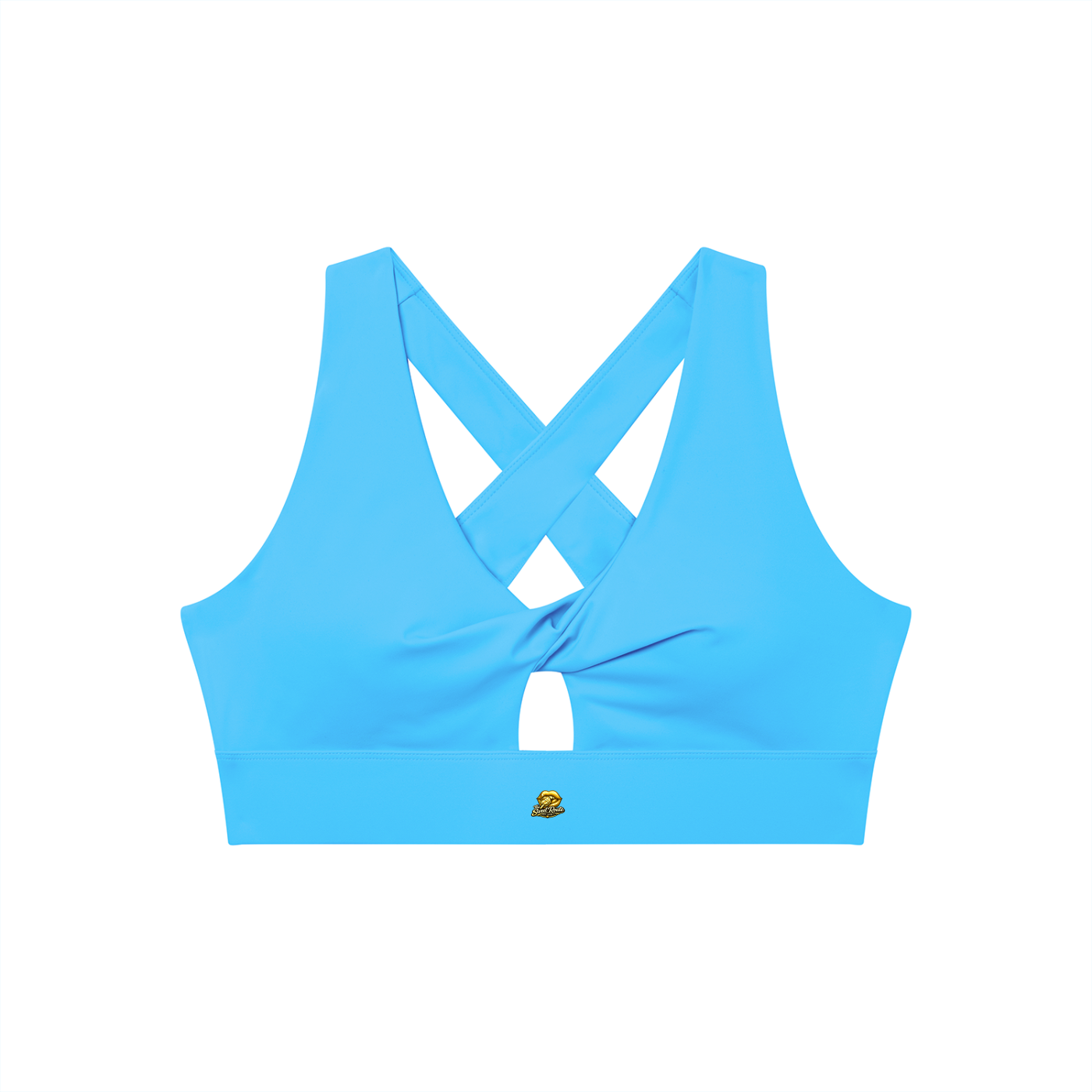 Sweet Route Women's Twist Front V-Neck Sports Bra