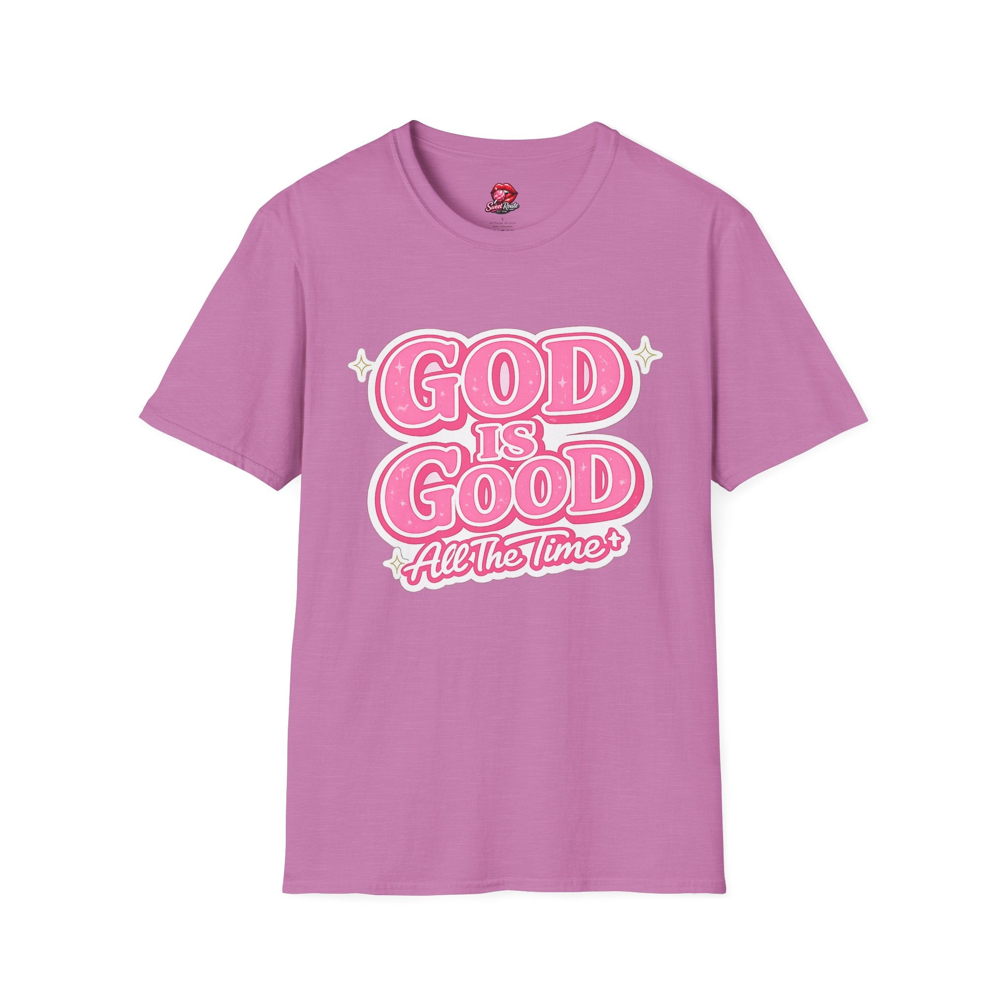 God Is Good pink retro script T-Shirt