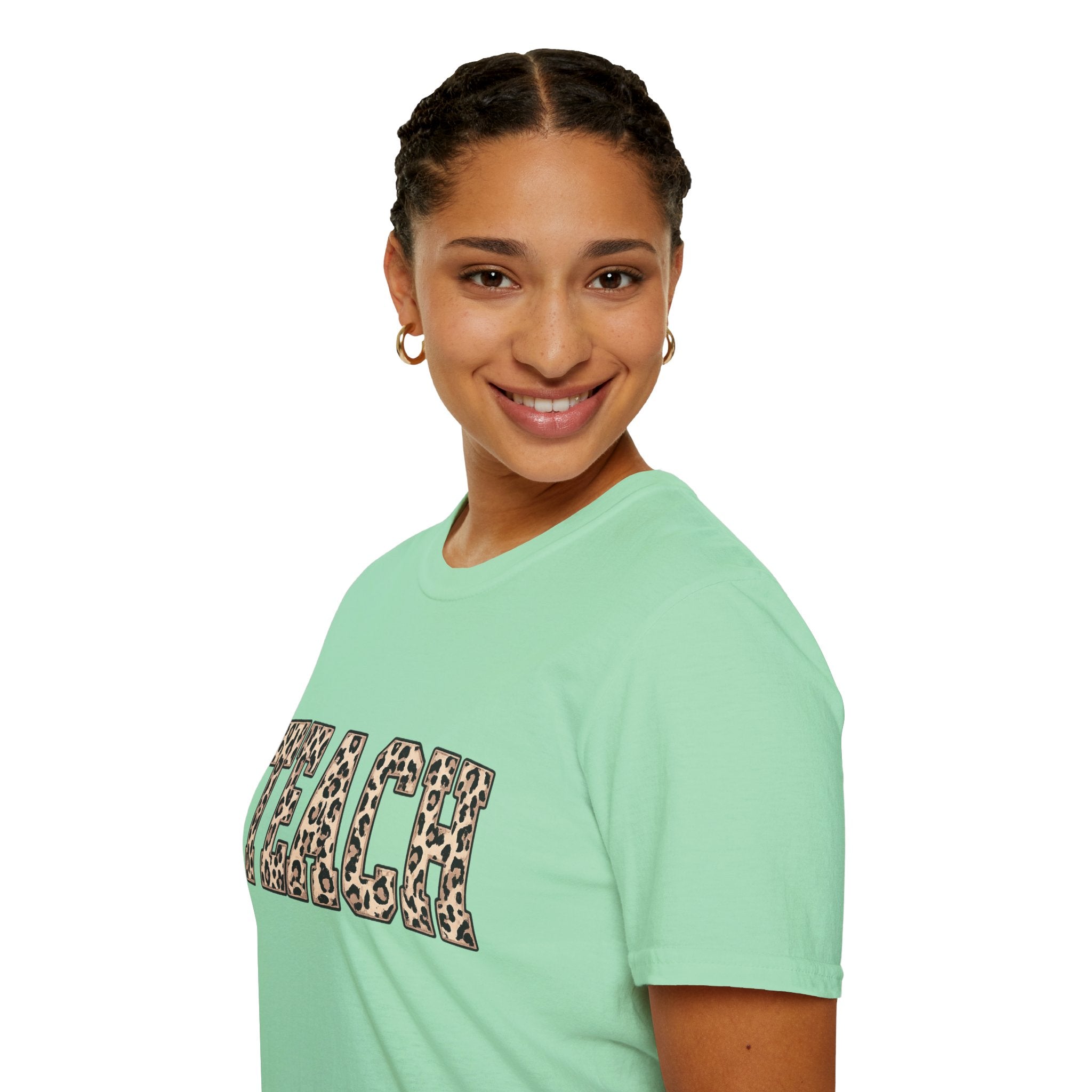 Teach Leopard Print T-Shirt | Cute Teacher Shirt | Back to School Teacher Gift | Leopard Print Graphic Tee