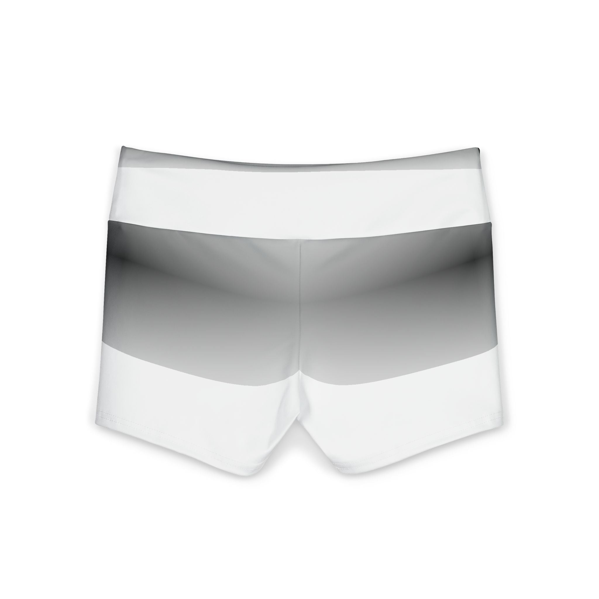 Gradient Gray Women's High-Waist Yoga Shorts