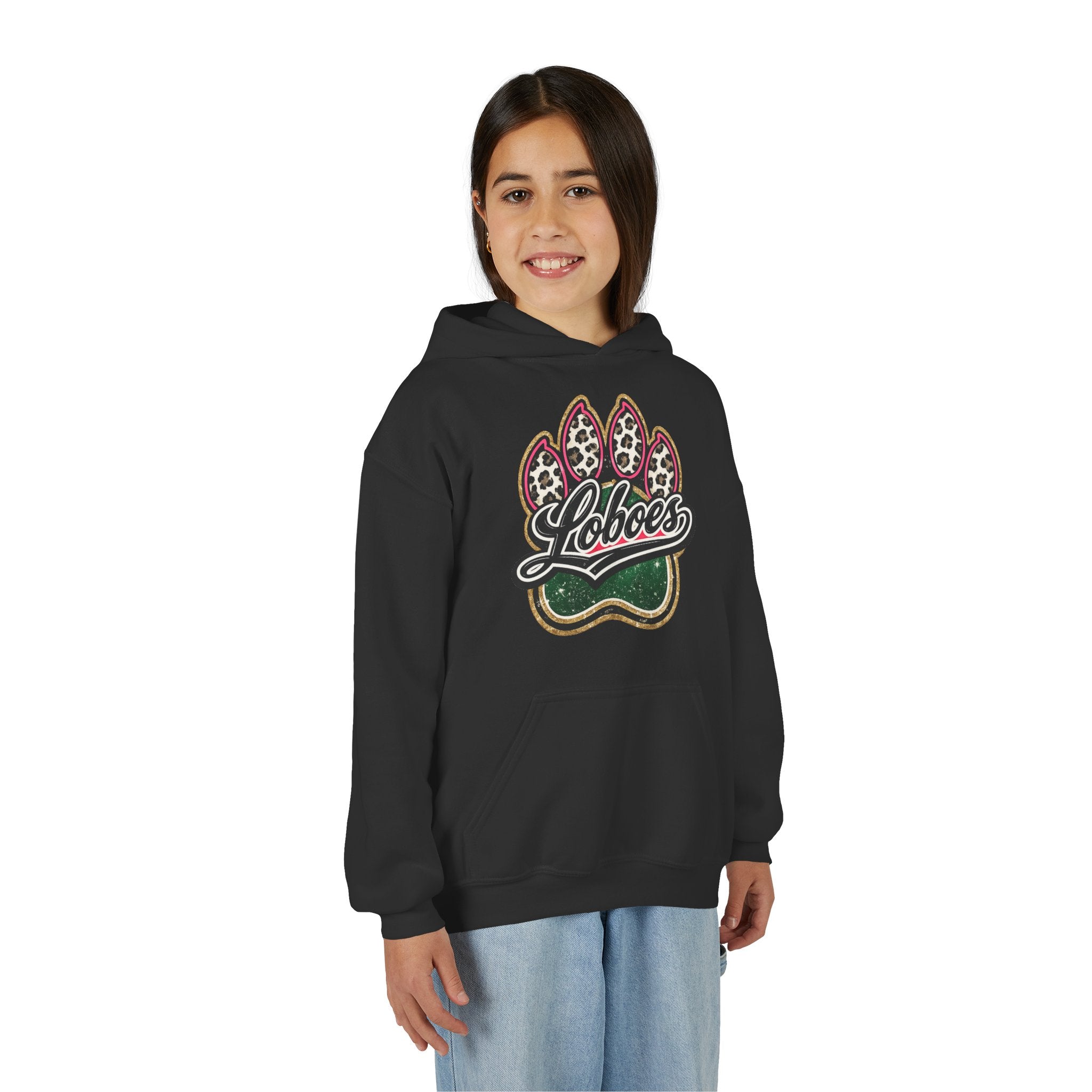 Youth Hoodie with 'Loboes' Paw
