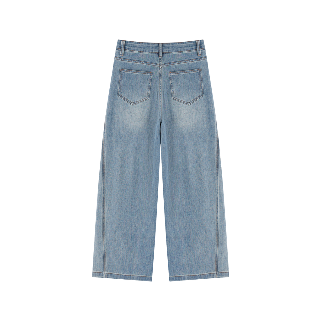 Sweet Route Women’s Vintage Wash High Rise Wide Leg Jeans