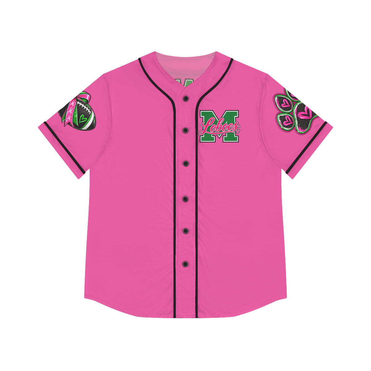 Monahans Loboes Pink Out Game Night Women’s Baseball Jersey