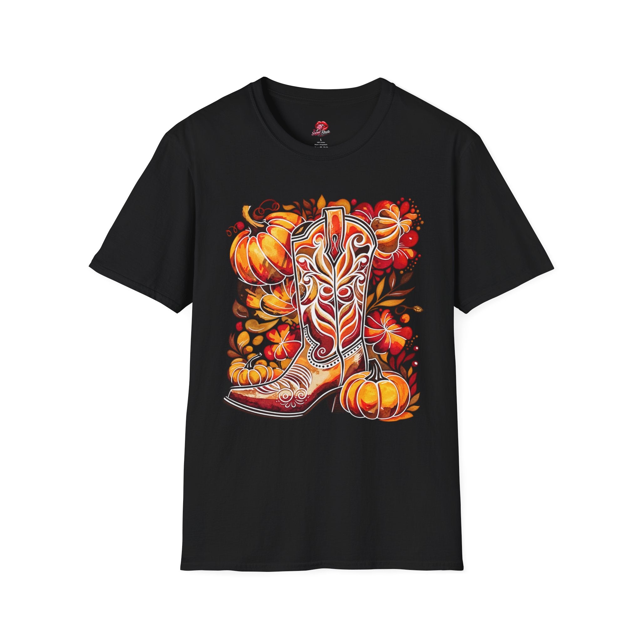 Autumn Cowgirl Boots Pumpkin T-Shirt