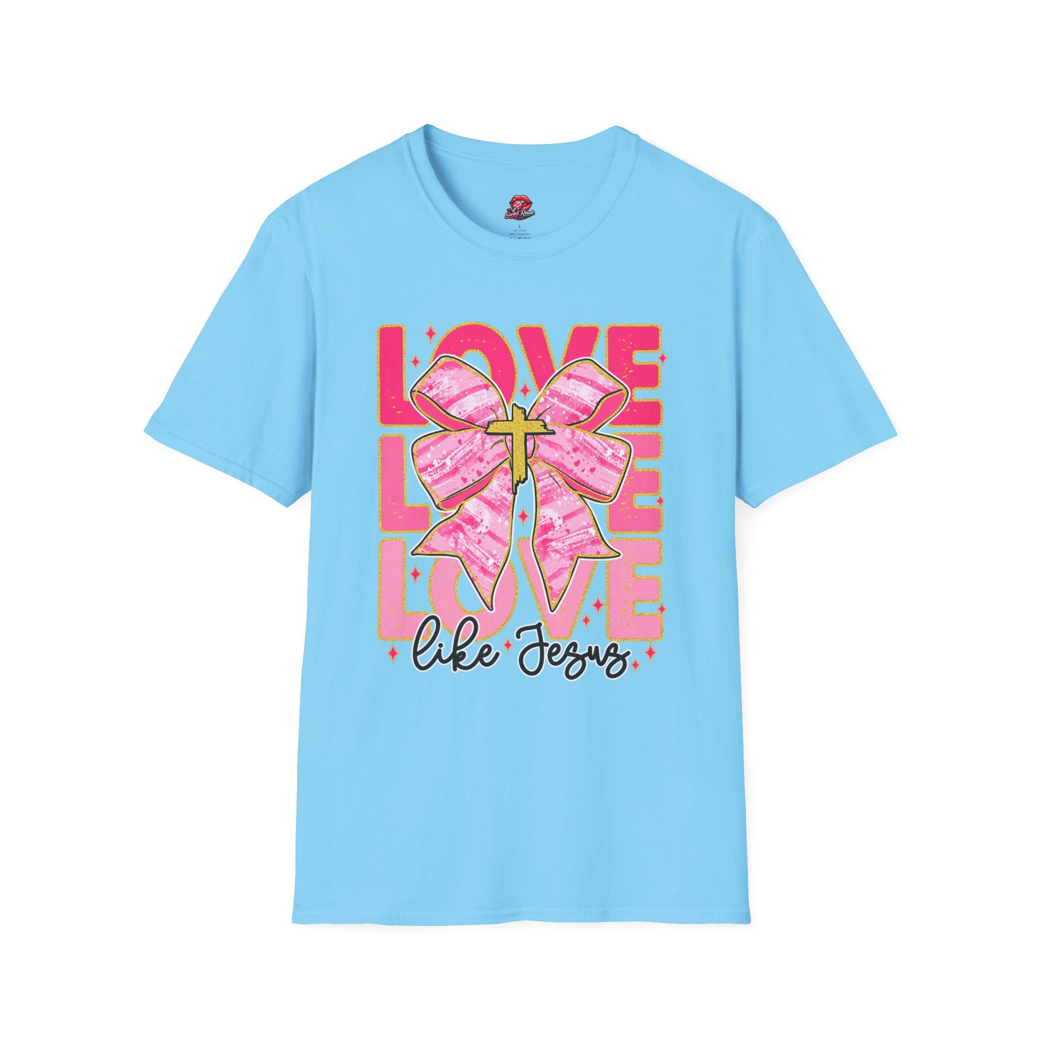Love Like Jesus Pink Bow Graphic Tee