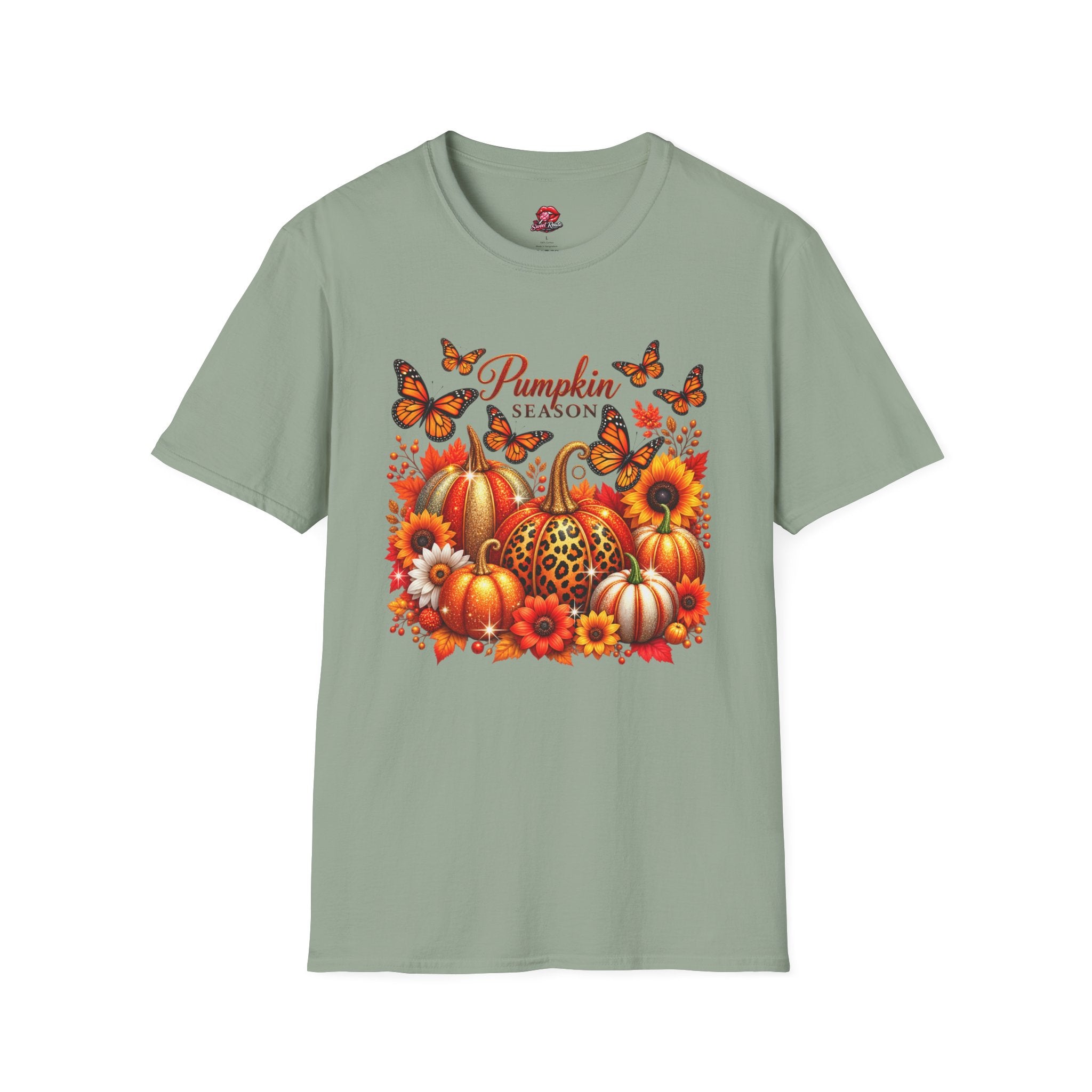 Autumn Pumpkins, Sunflowers & Butterflies Fall Tee
